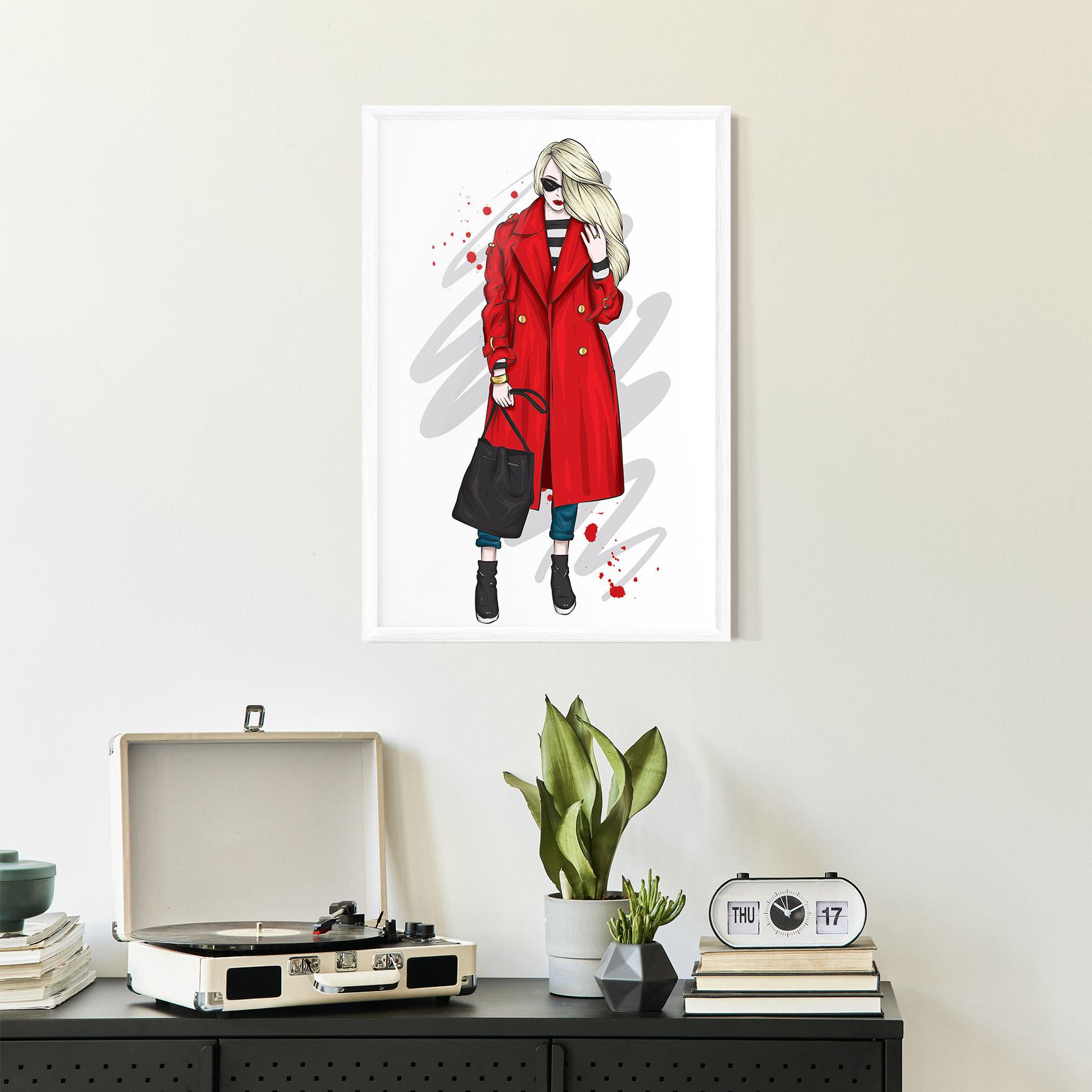 Keretezett Poszter Red Coat mockup 2