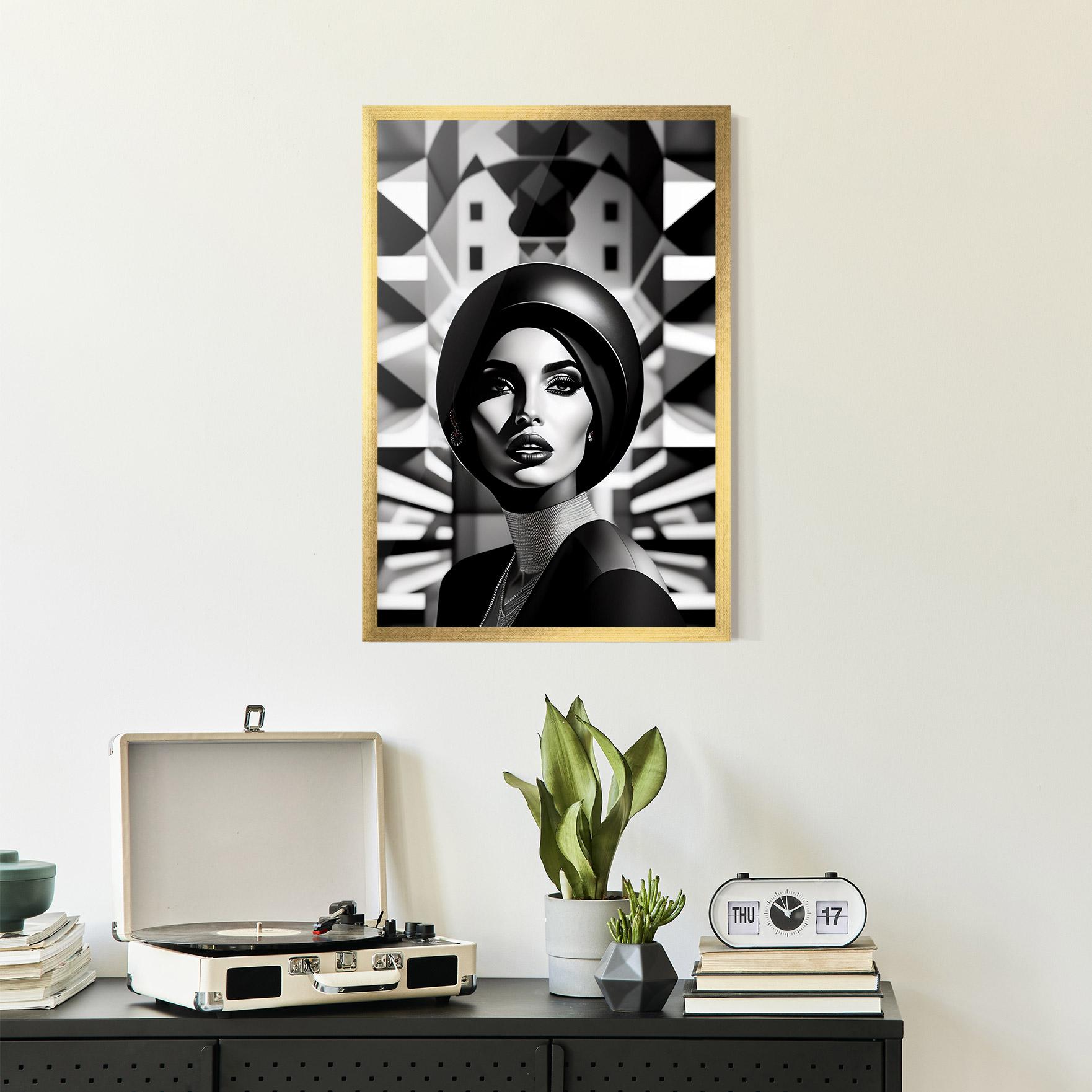 Keretezett Poszter Big Black Hat mockup 2