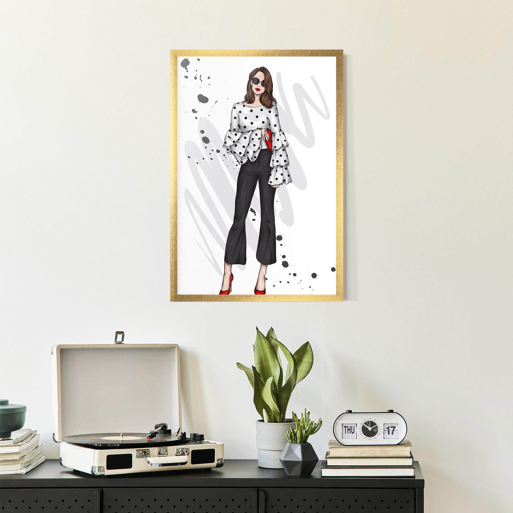Keretezett Poszter Pretty Woman In White mockup 2