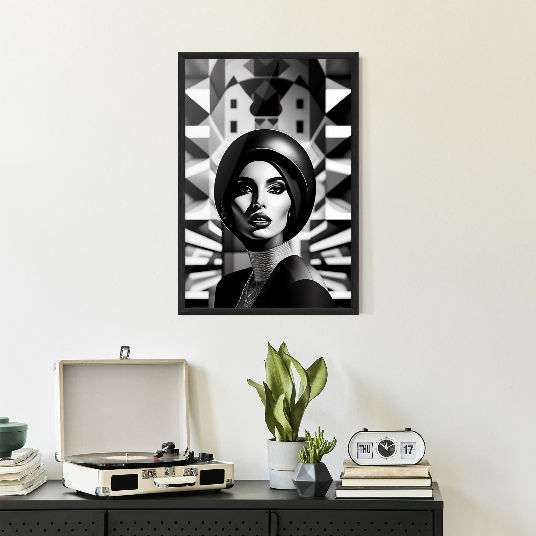 Keretezett Poszter Big Black Hat mockup 2