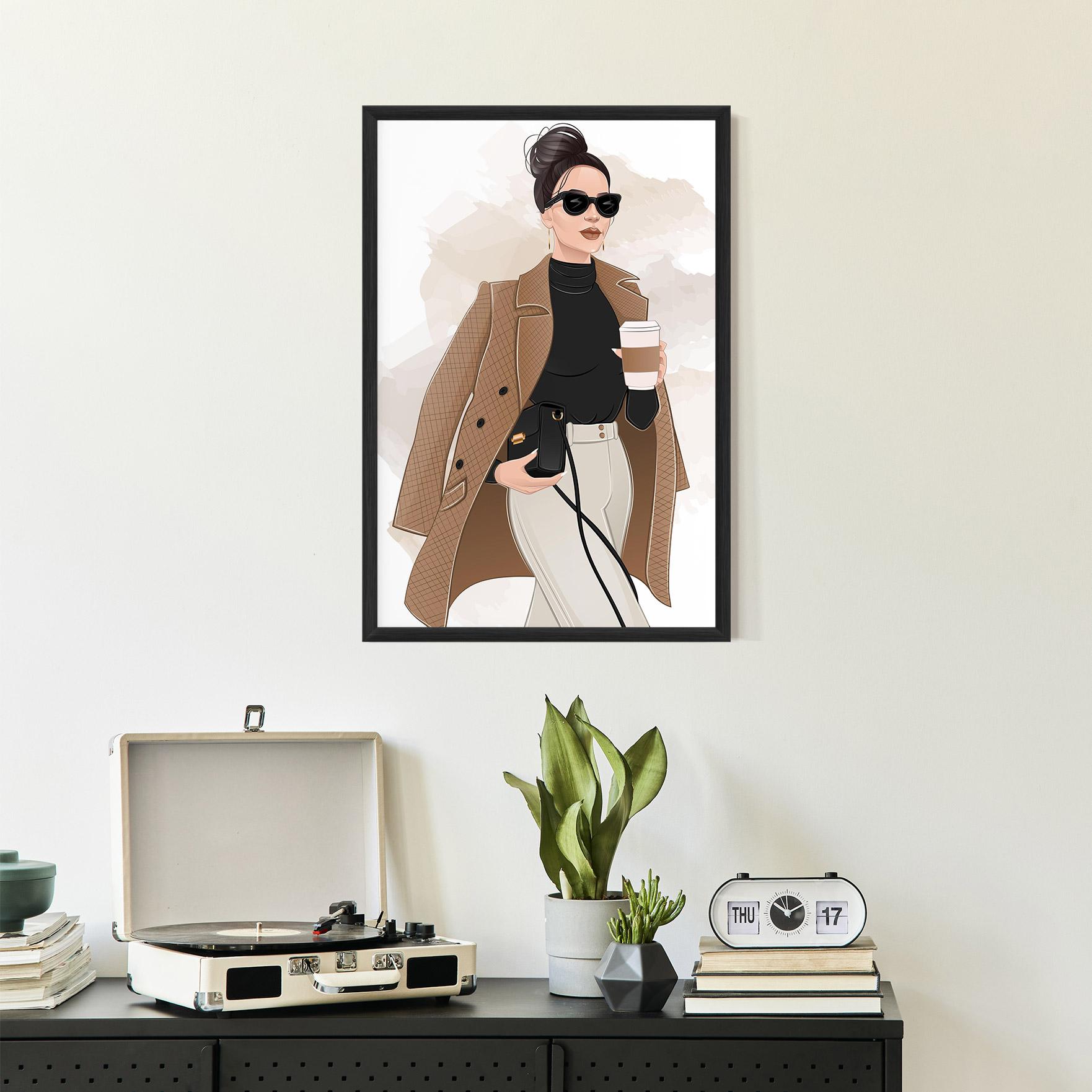 Keretezett Poszter Modern Coffee Outfit mockup 2