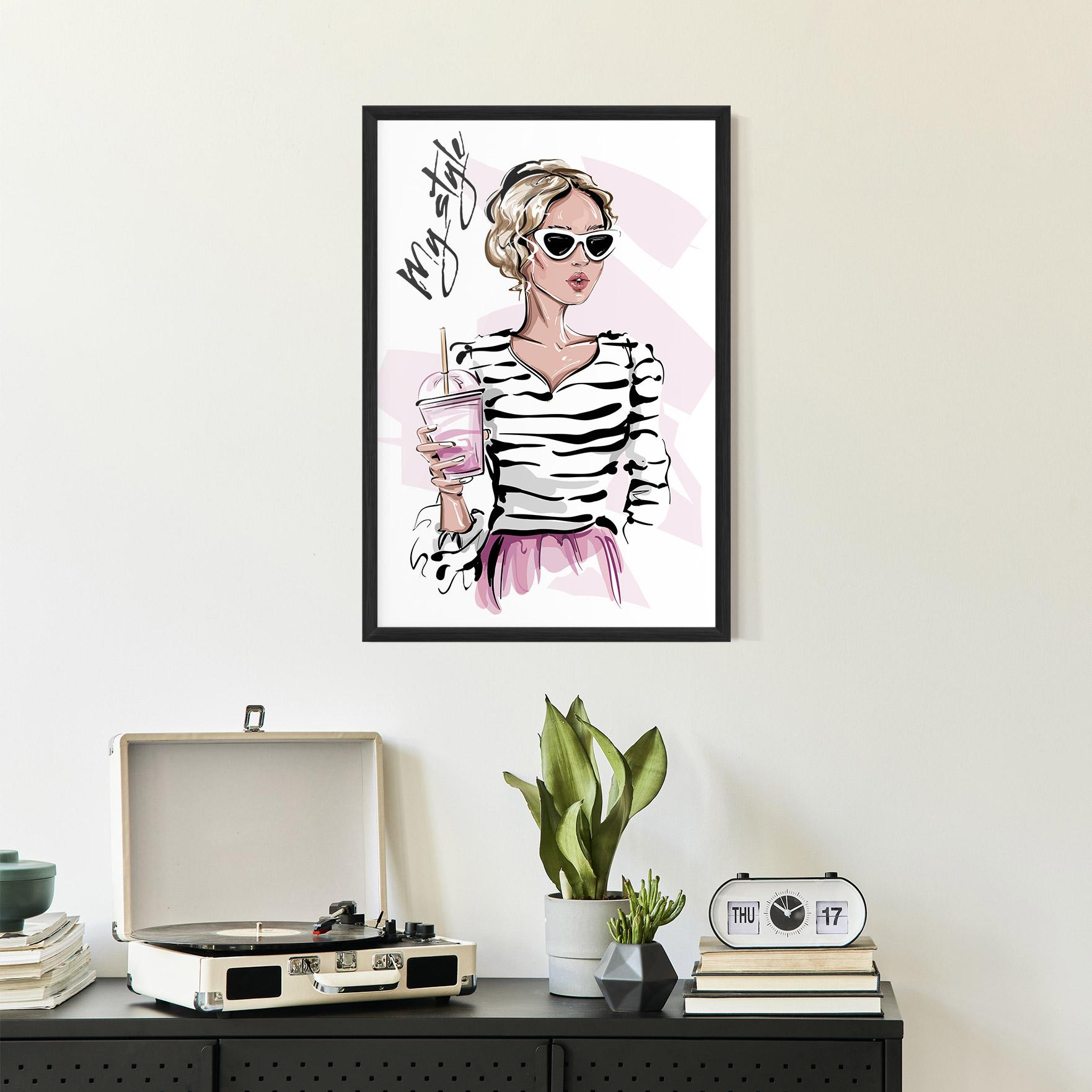 Keretezett Poszter Pink Style mockup 2