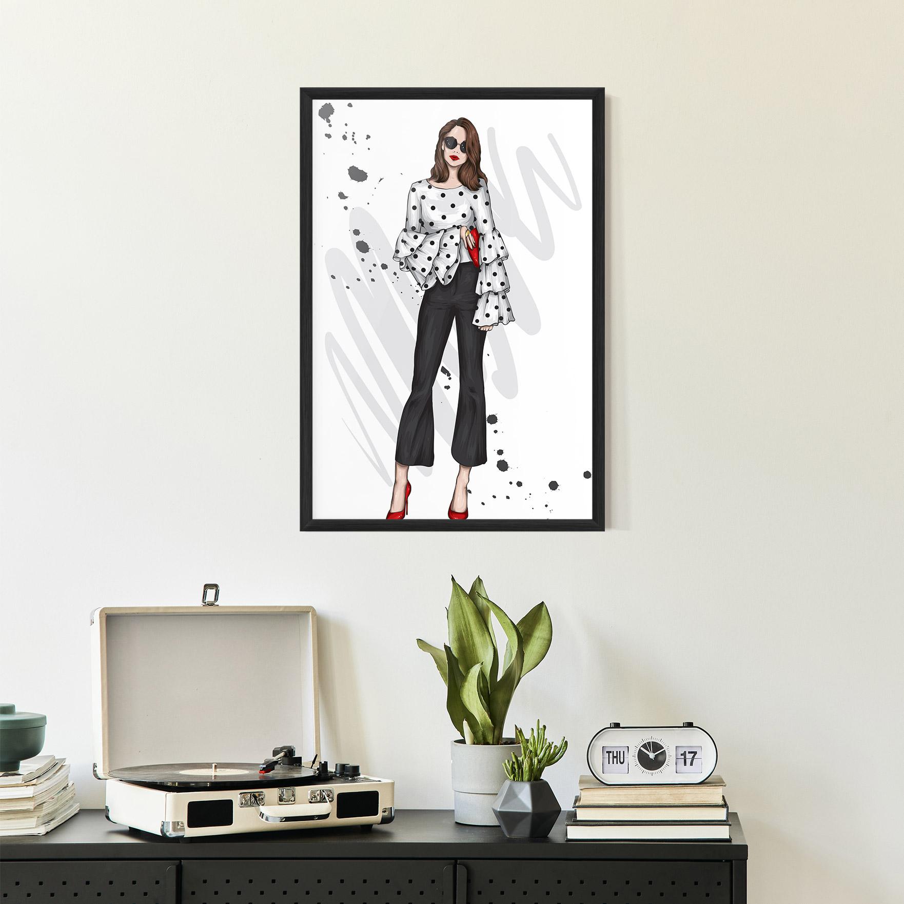 Keretezett Poszter Pretty Woman In White mockup 2