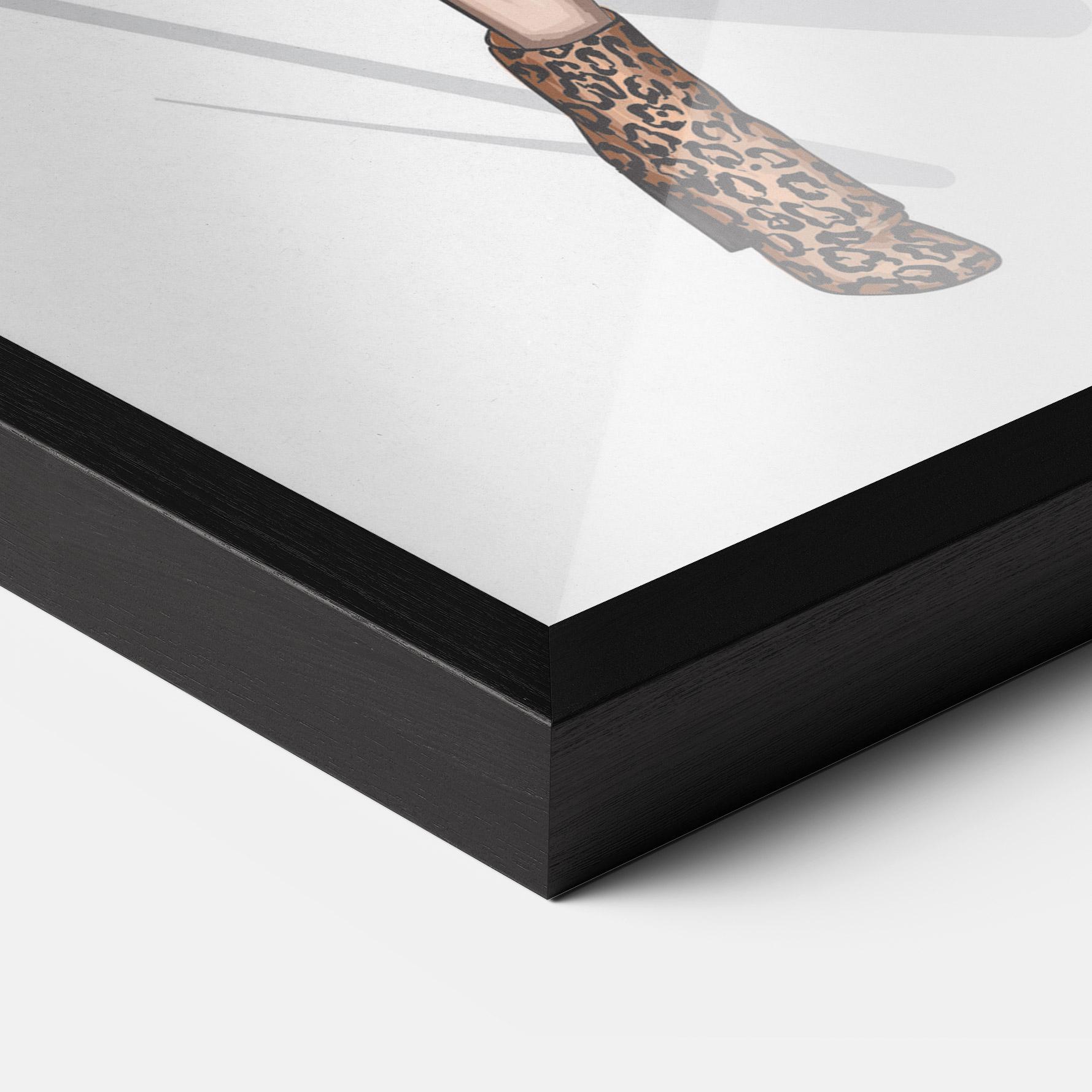 Keretezett Poszter Black Red Outfit mockup 3