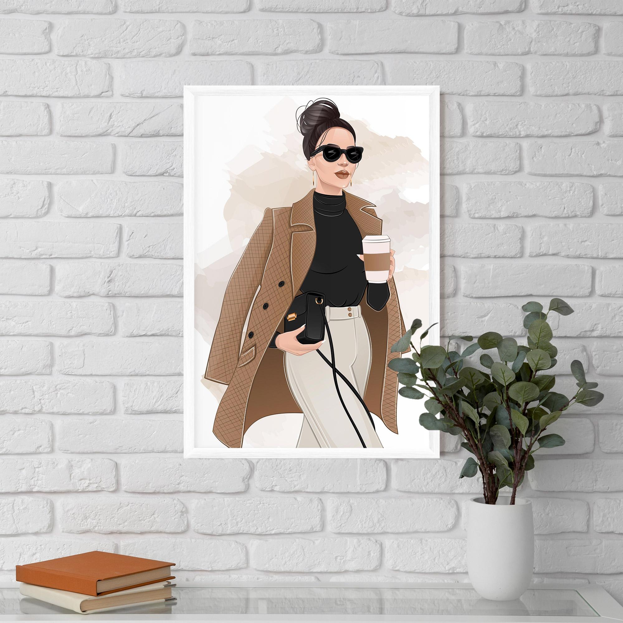 Keretezett Poszter Modern Coffee Outfit mockup 5