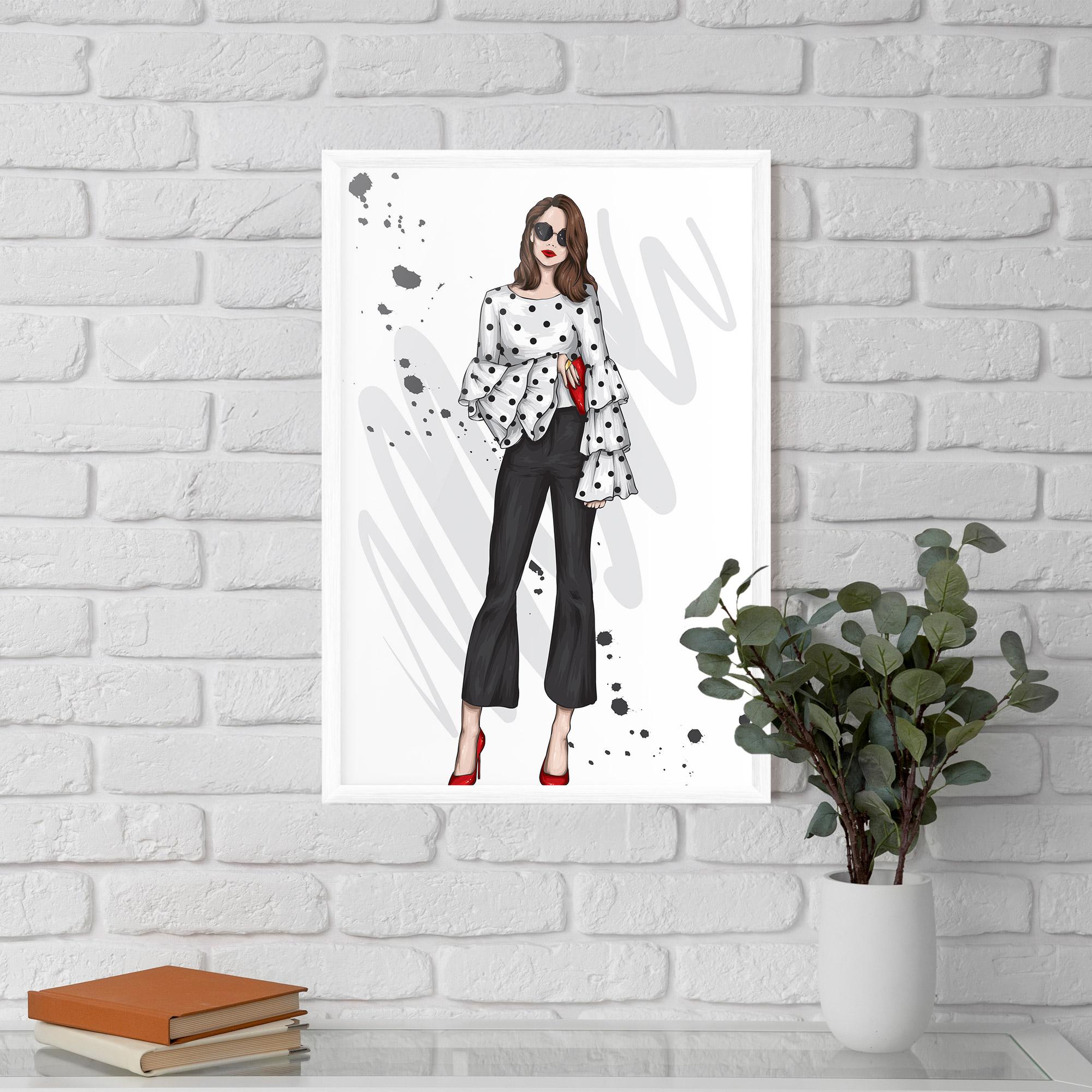 Keretezett Poszter Pretty Woman In White mockup 5