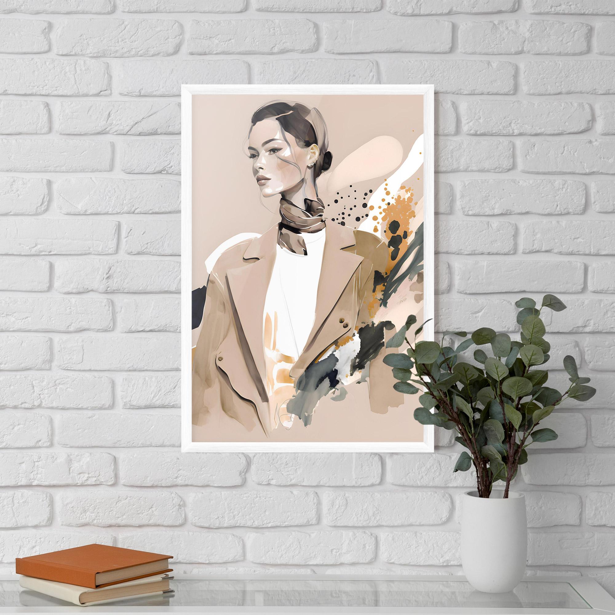 Keretezett Poszter Watercolor Stylish Model mockup 5