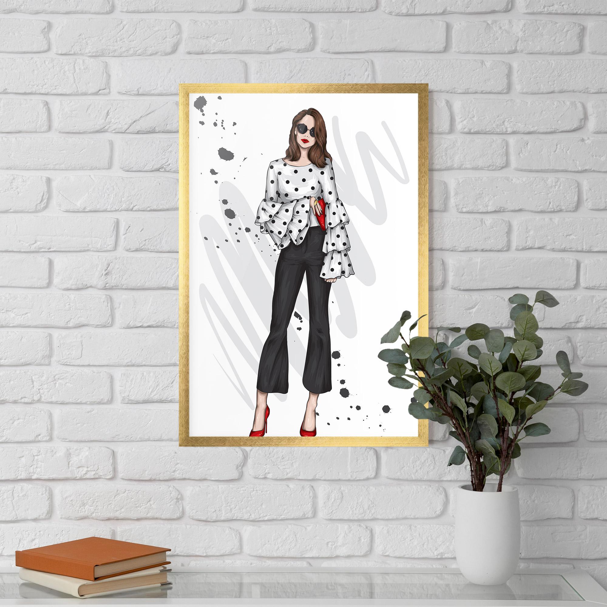 Keretezett Poszter Pretty Woman In White mockup 5