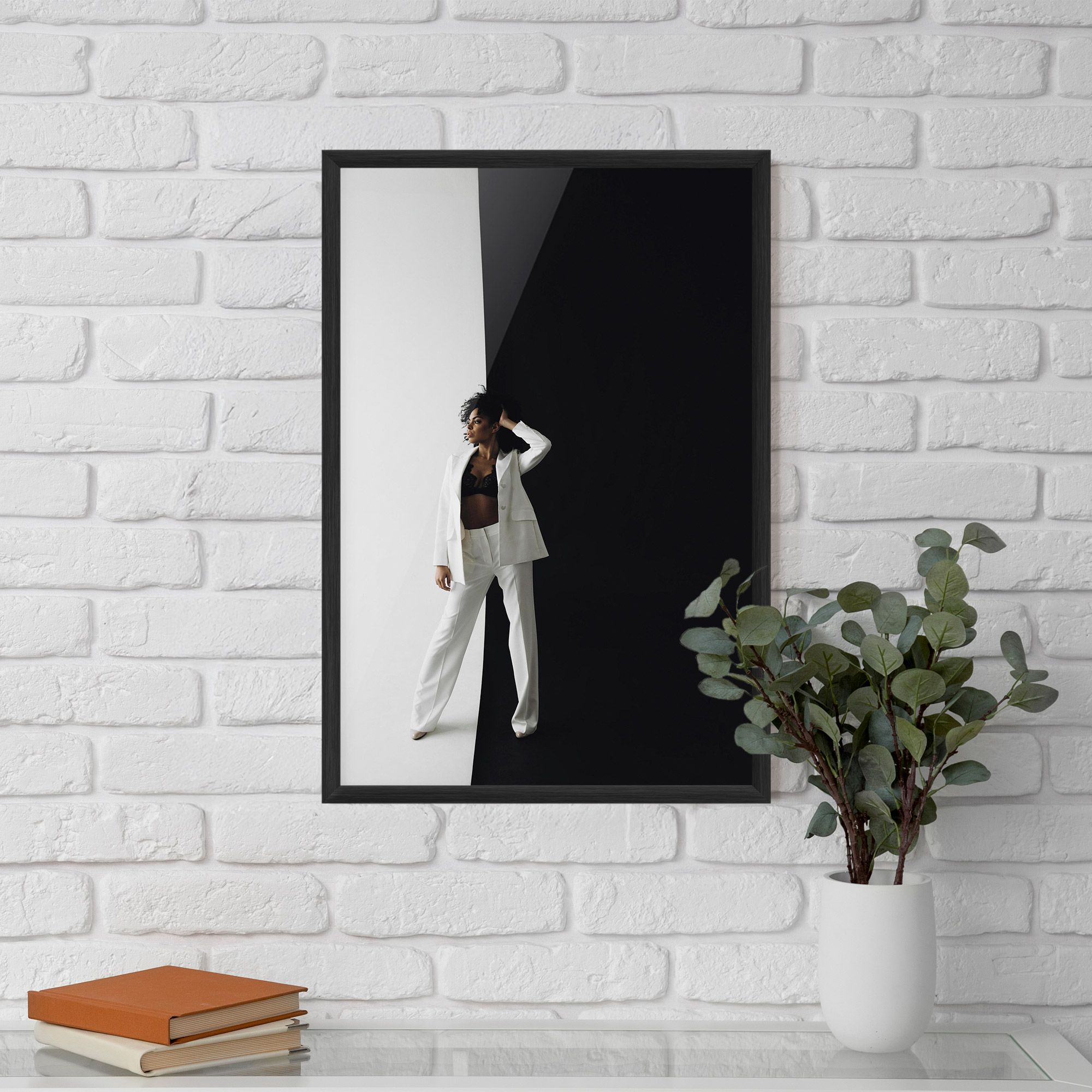 African Girl White Outfit mockup 5