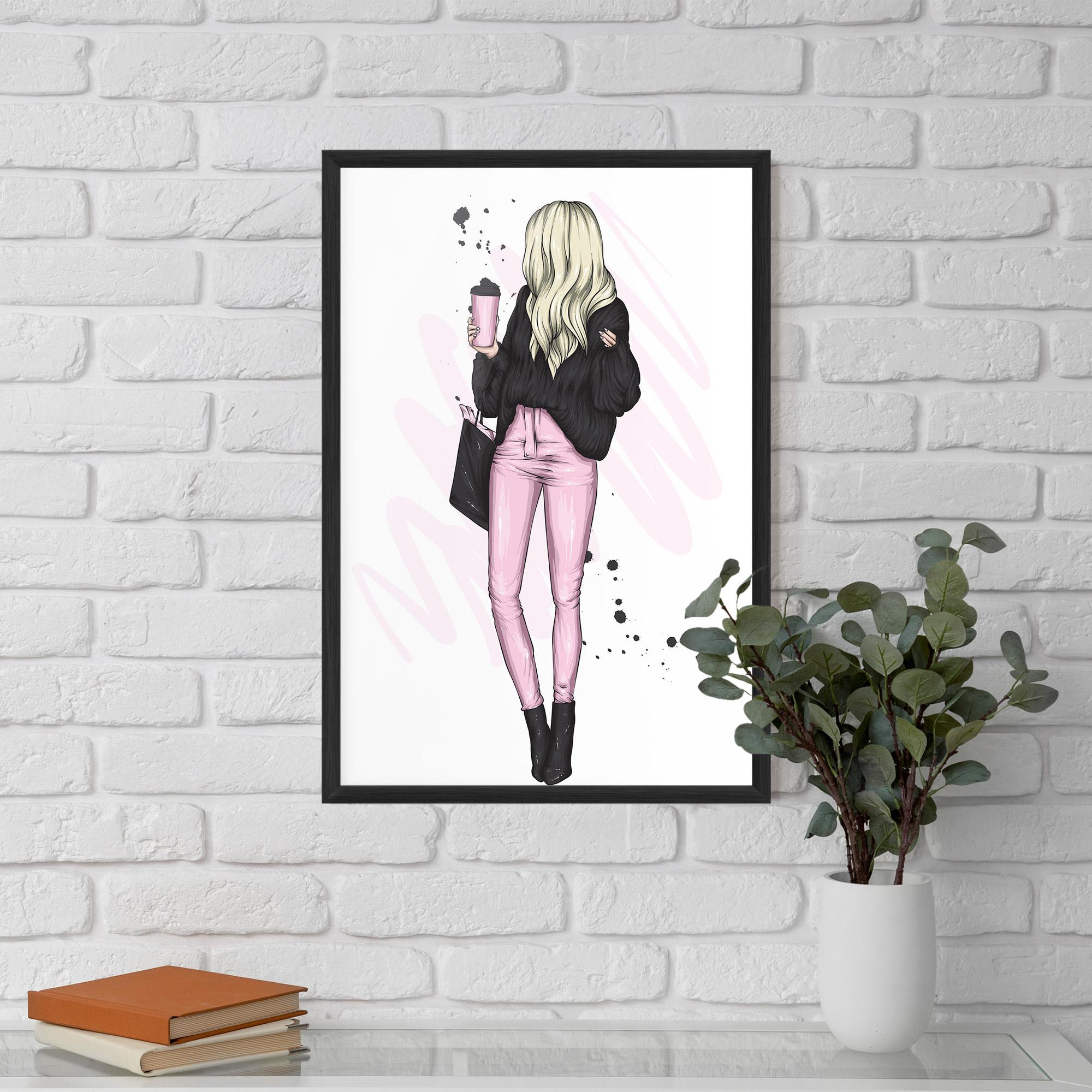 Keretezett Poszter Black Pink Outfit mockup 5