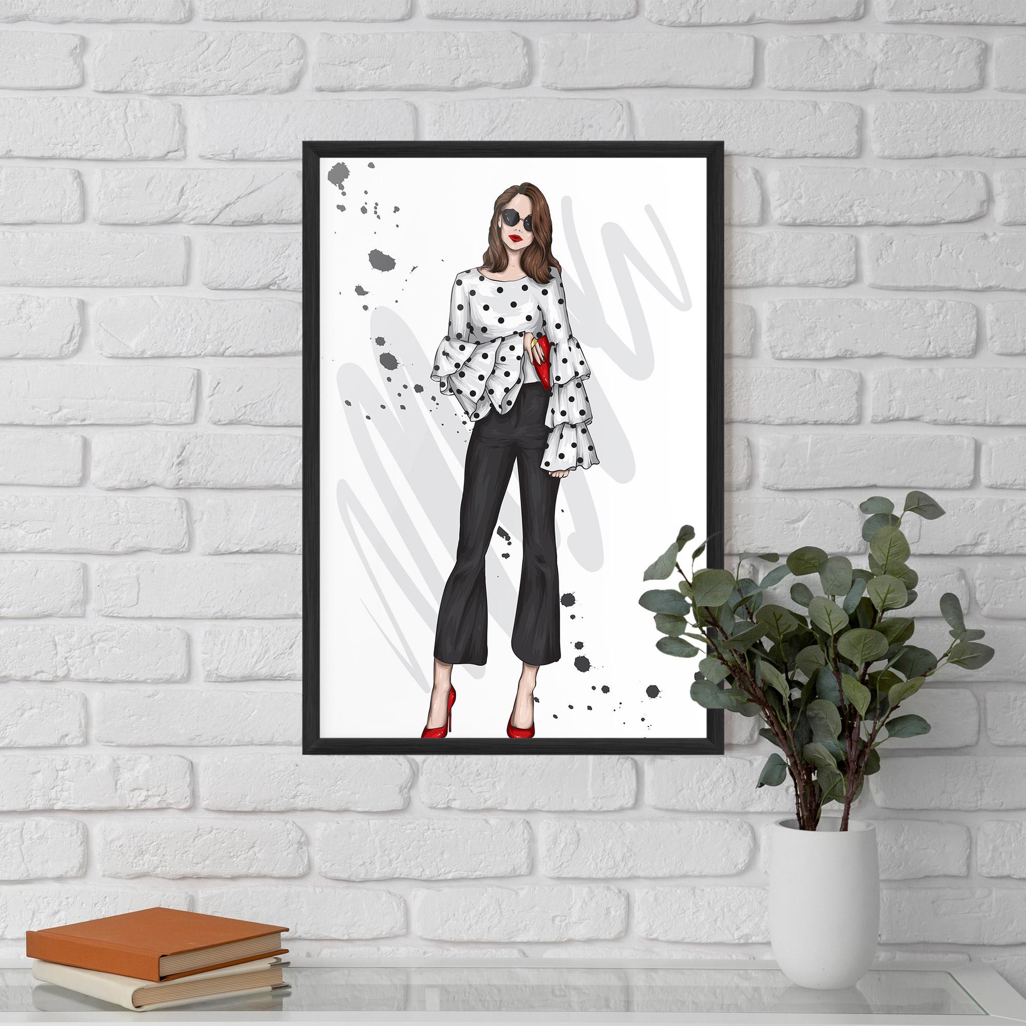 Keretezett Poszter Pretty Woman In White mockup 5