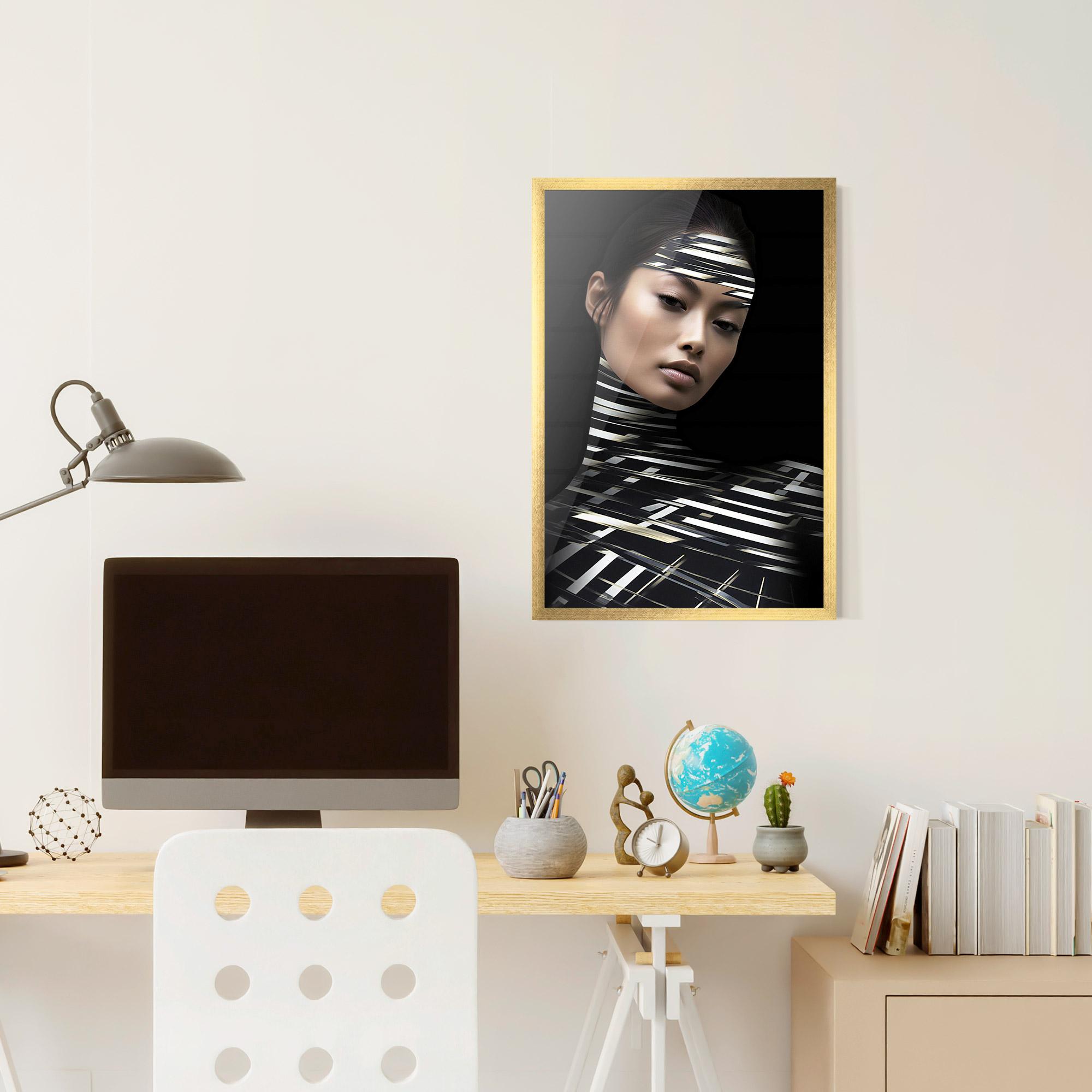 Keretezett Poszter Futuristic Make Up Woman mockup 6