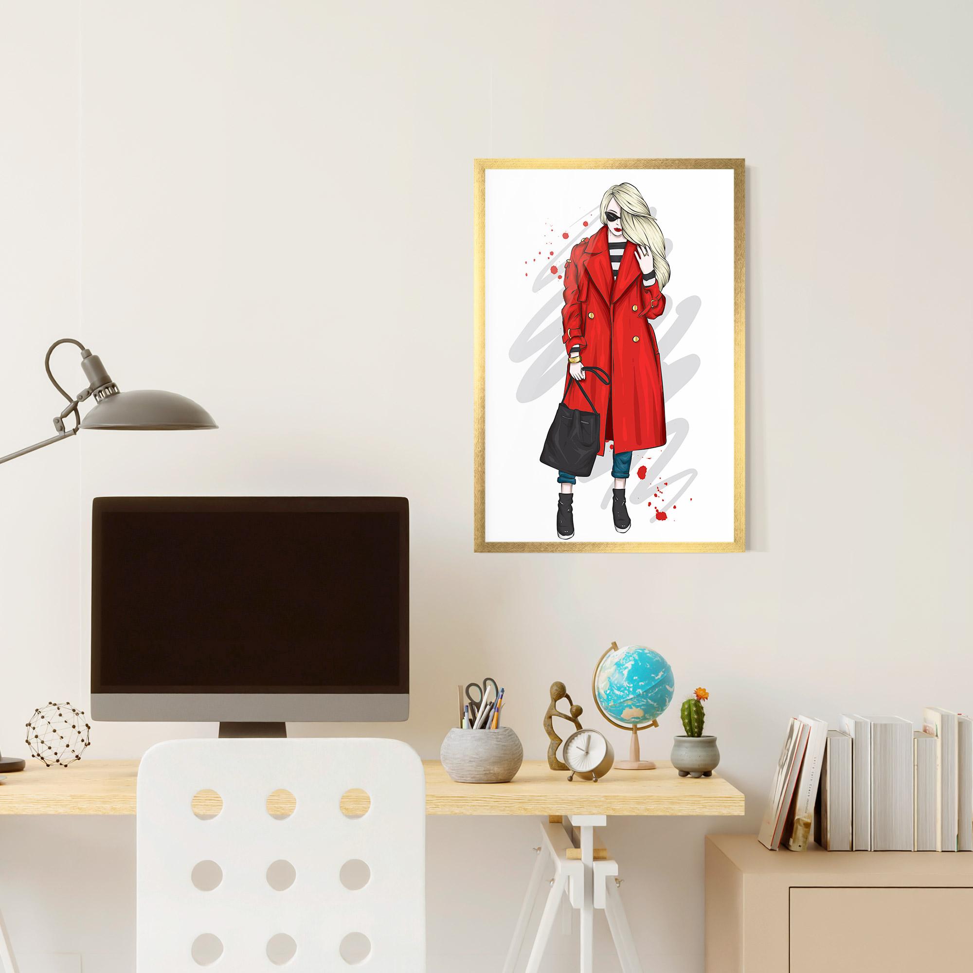 Keretezett Poszter Red Coat mockup 6