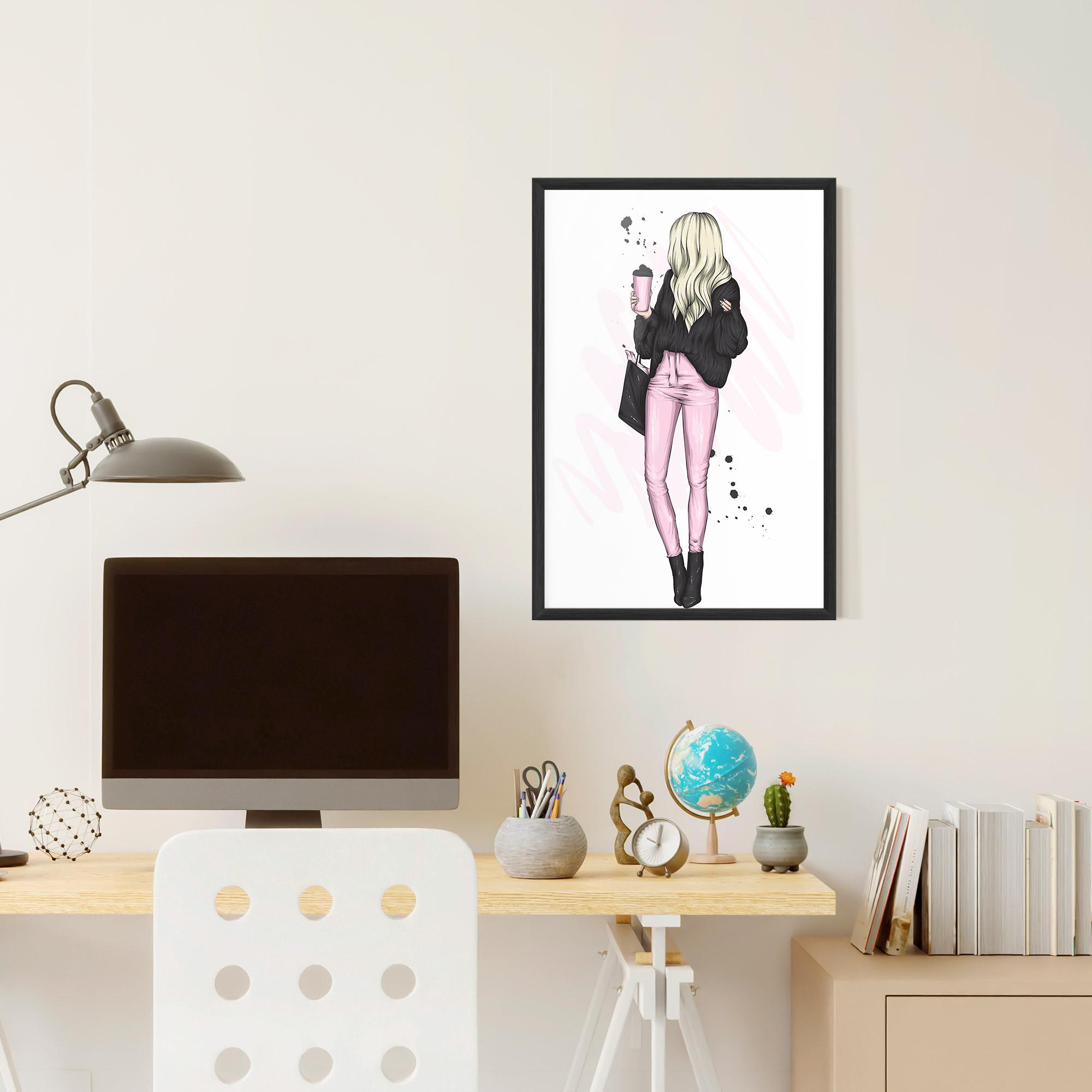 Keretezett Poszter Black Pink Outfit mockup 6