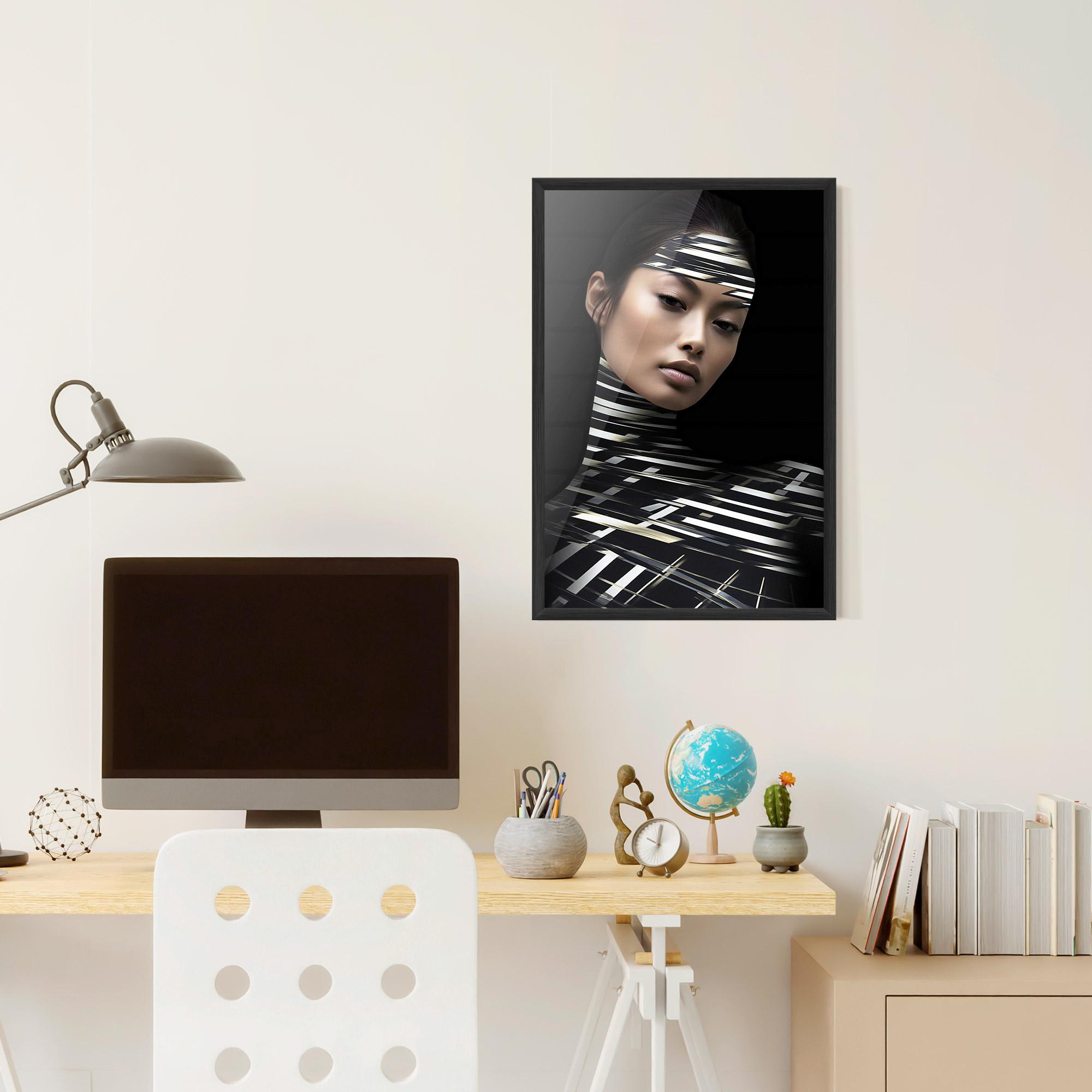 Keretezett Poszter Futuristic Make Up Woman mockup 6