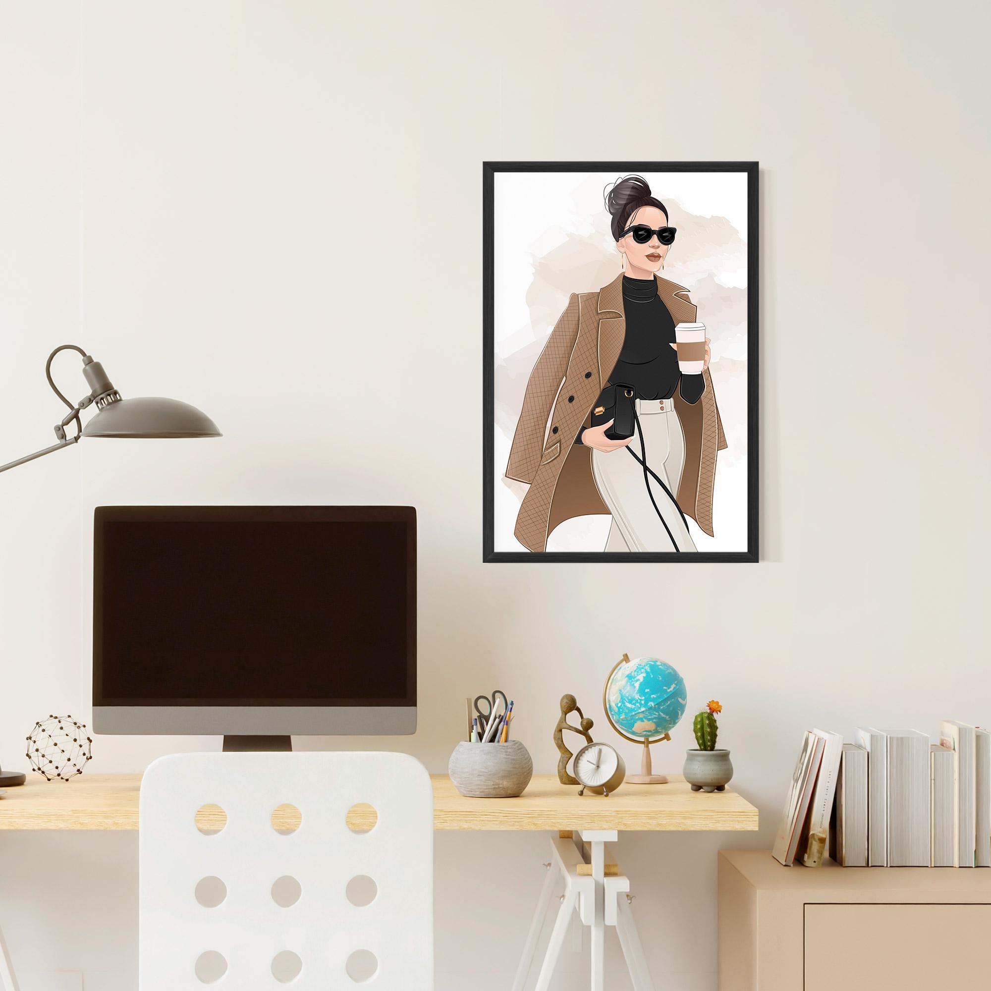 Keretezett Poszter Modern Coffee Outfit mockup 6