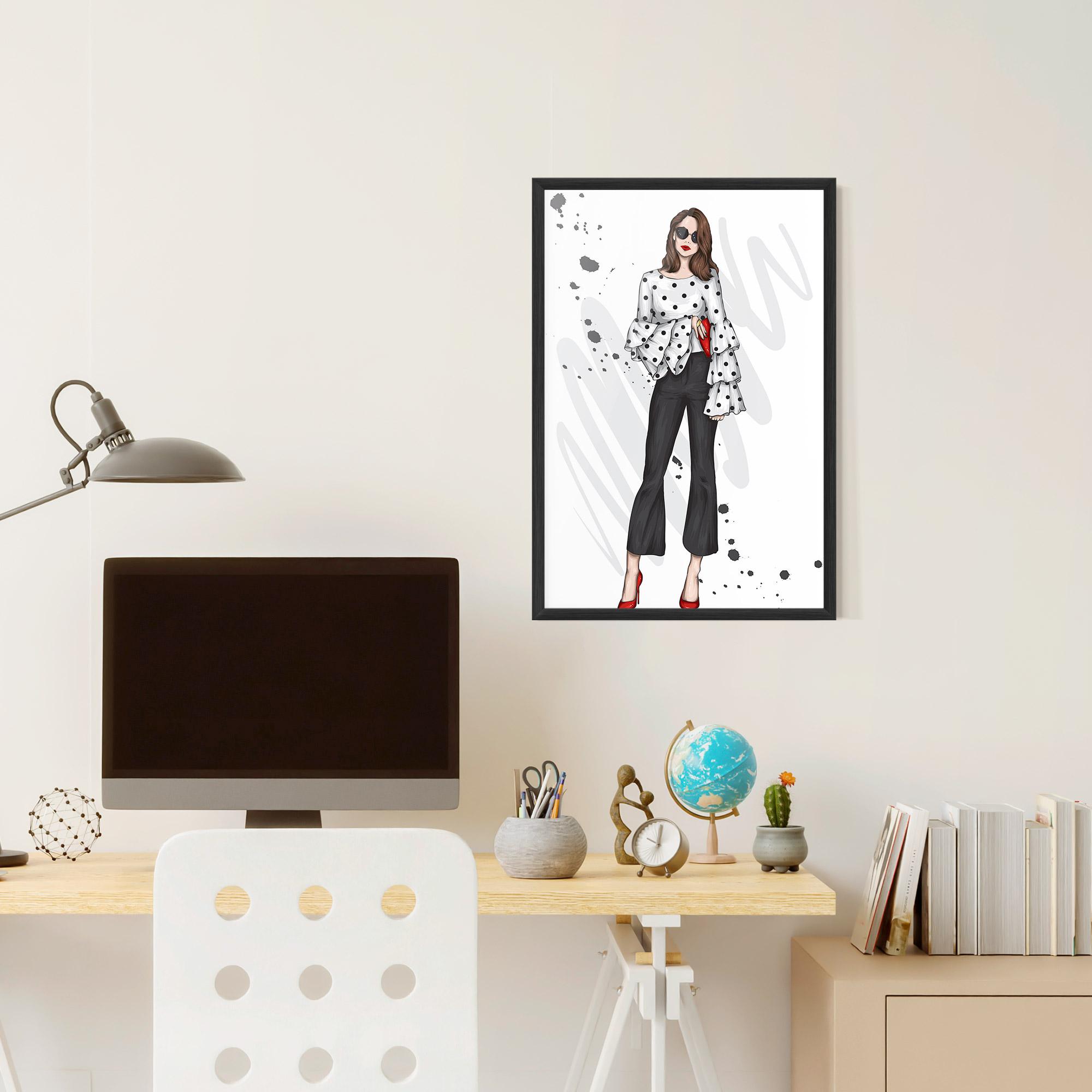 Keretezett Poszter Pretty Woman In White mockup 6