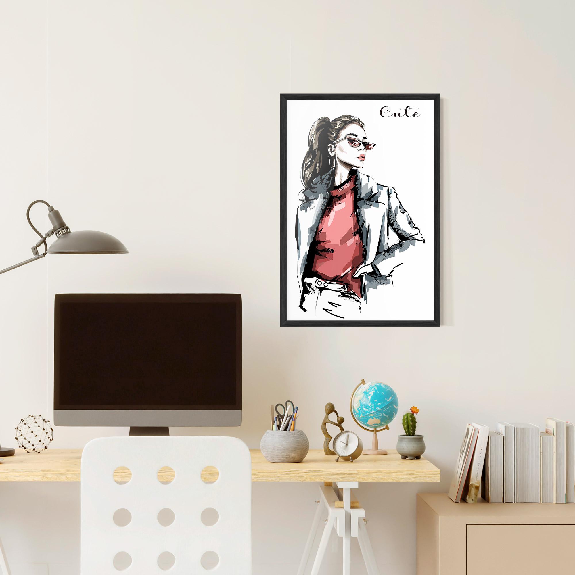 Keretezett Poszter Woman Feeling Cute mockup 6