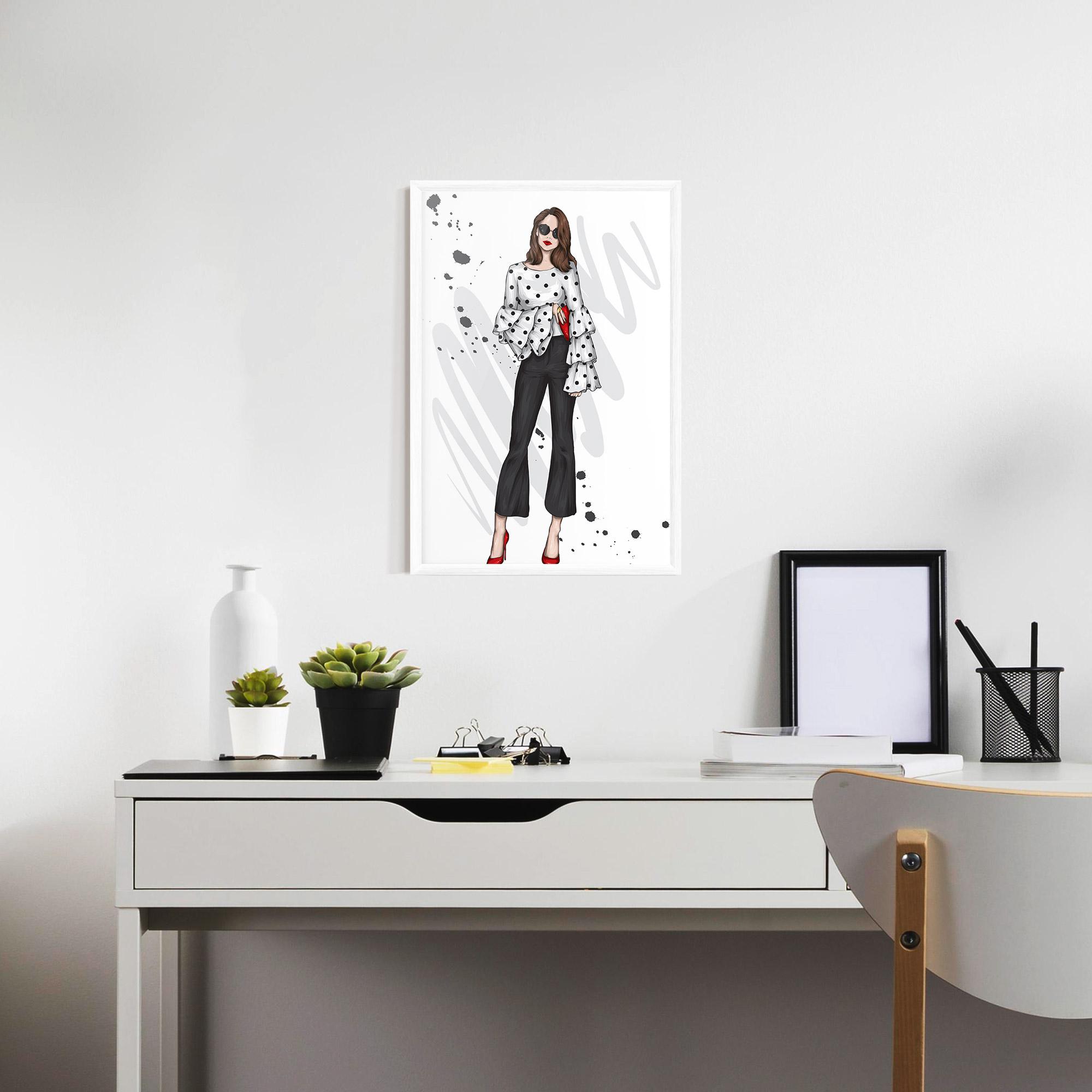 Keretezett Poszter Pretty Woman In White mockup 7