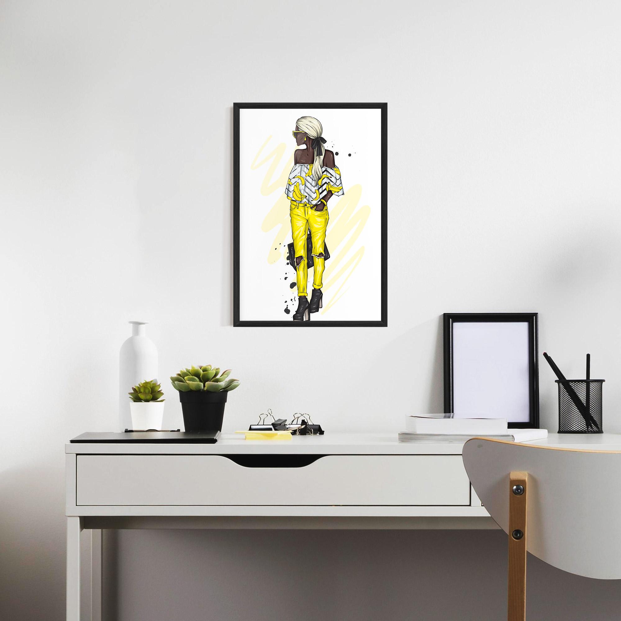 Keretezett Poszter Banana Blouse mockup 7