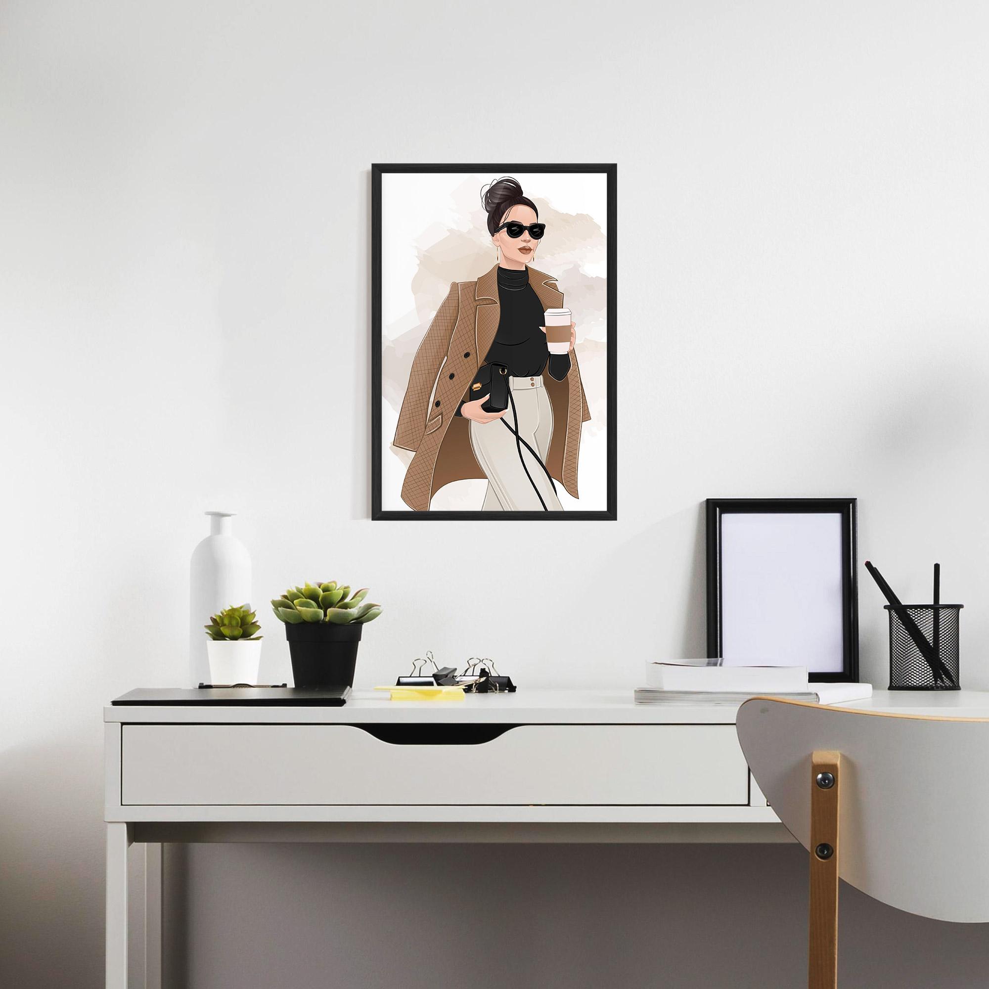 Keretezett Poszter Modern Coffee Outfit mockup 7