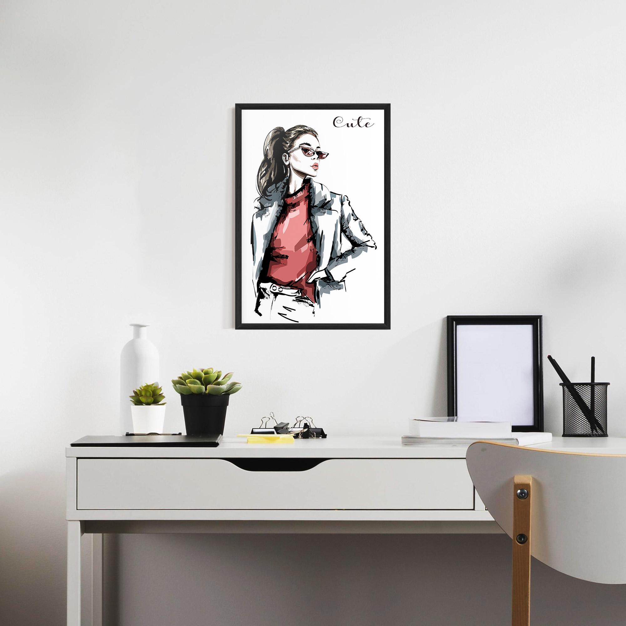 Keretezett Poszter Woman Feeling Cute mockup 7