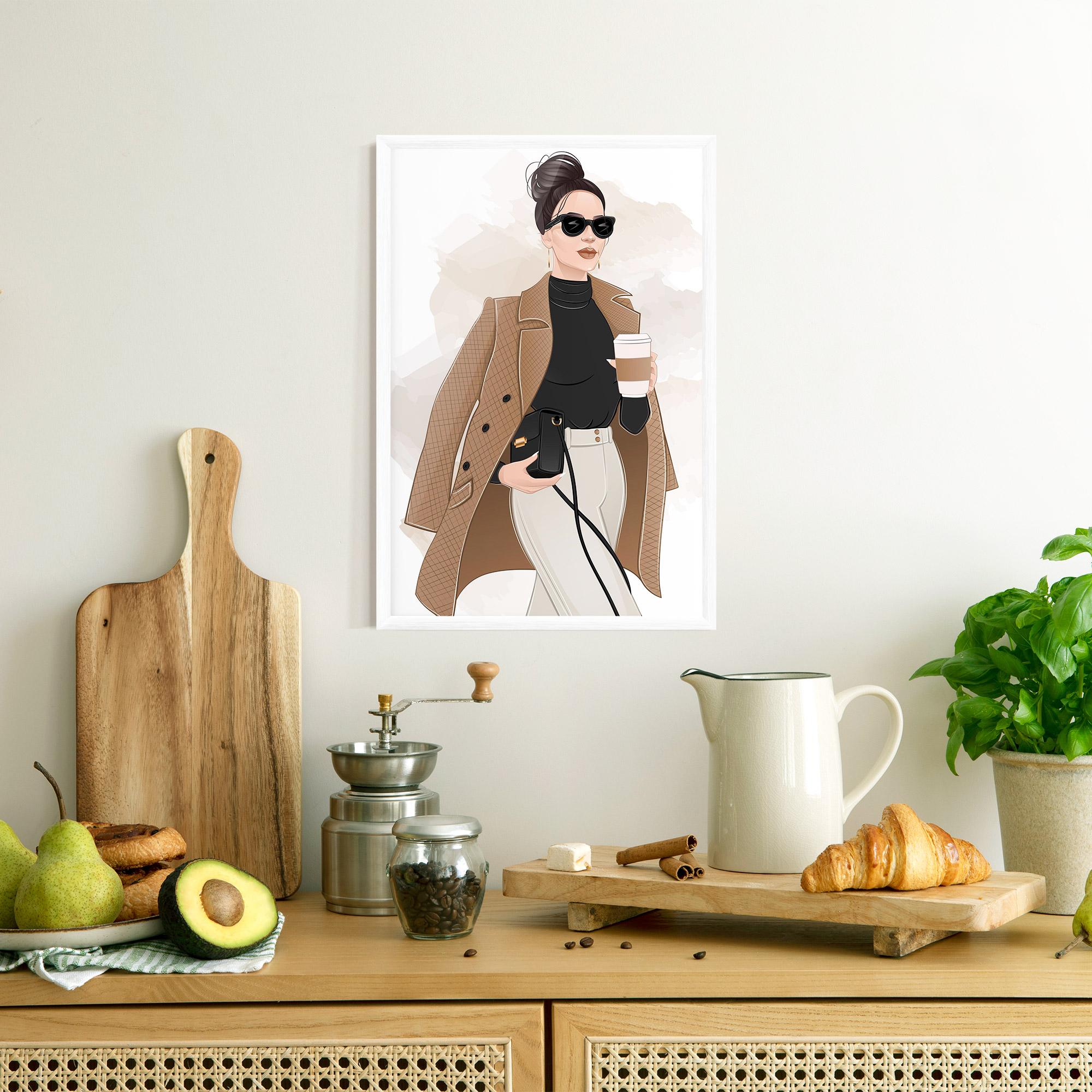 Keretezett Poszter Modern Coffee Outfit mockup 8