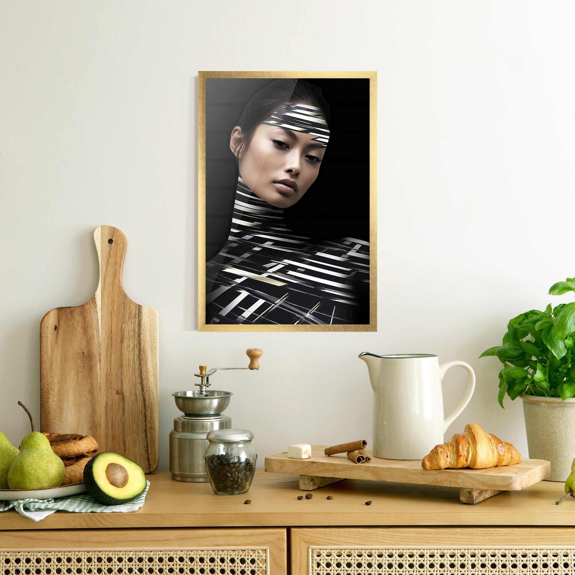 Keretezett Poszter Futuristic Make Up Woman mockup 8