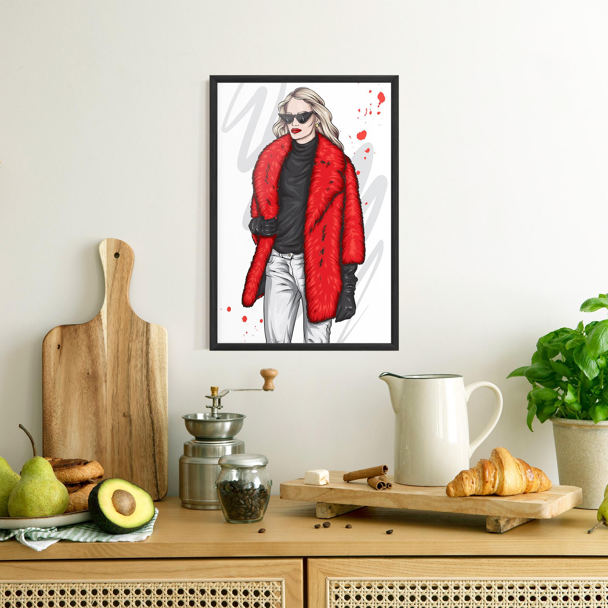 Keretezett Poszter Black Blouse Woman mockup 8