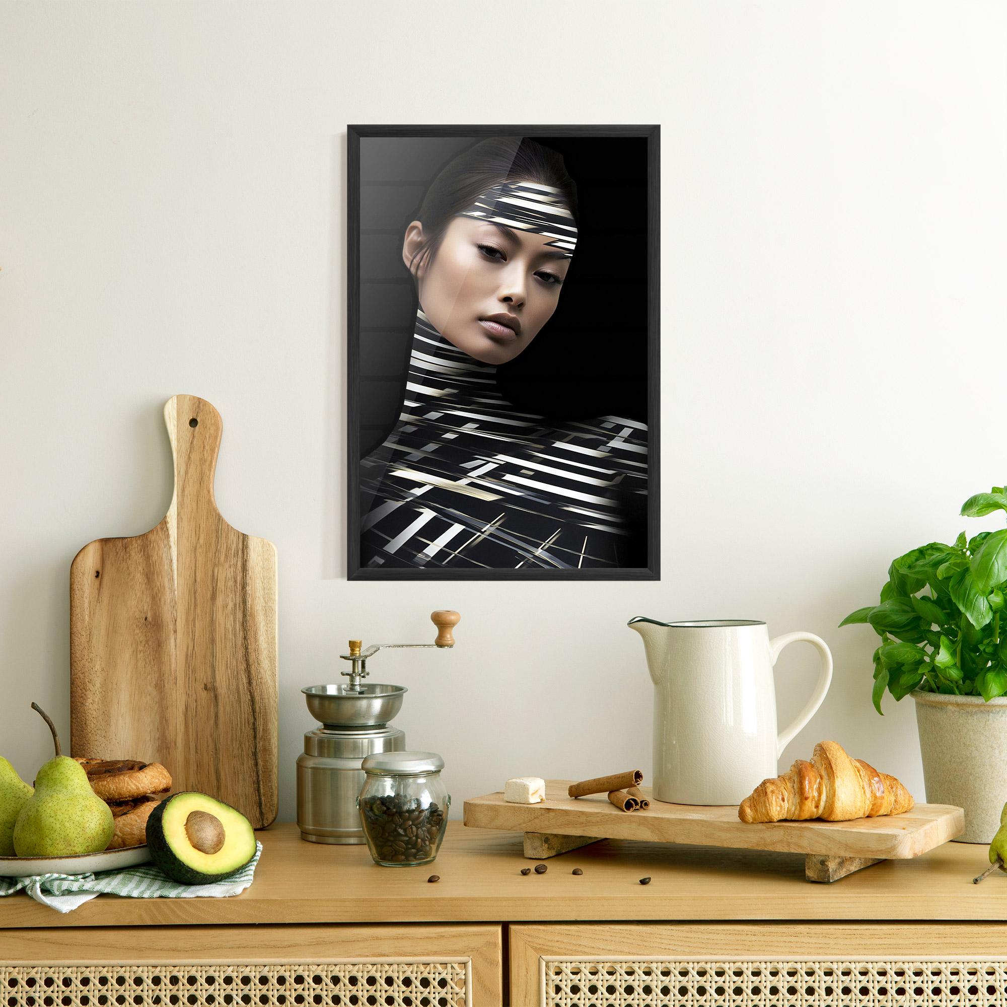 Keretezett Poszter Futuristic Make Up Woman mockup 8