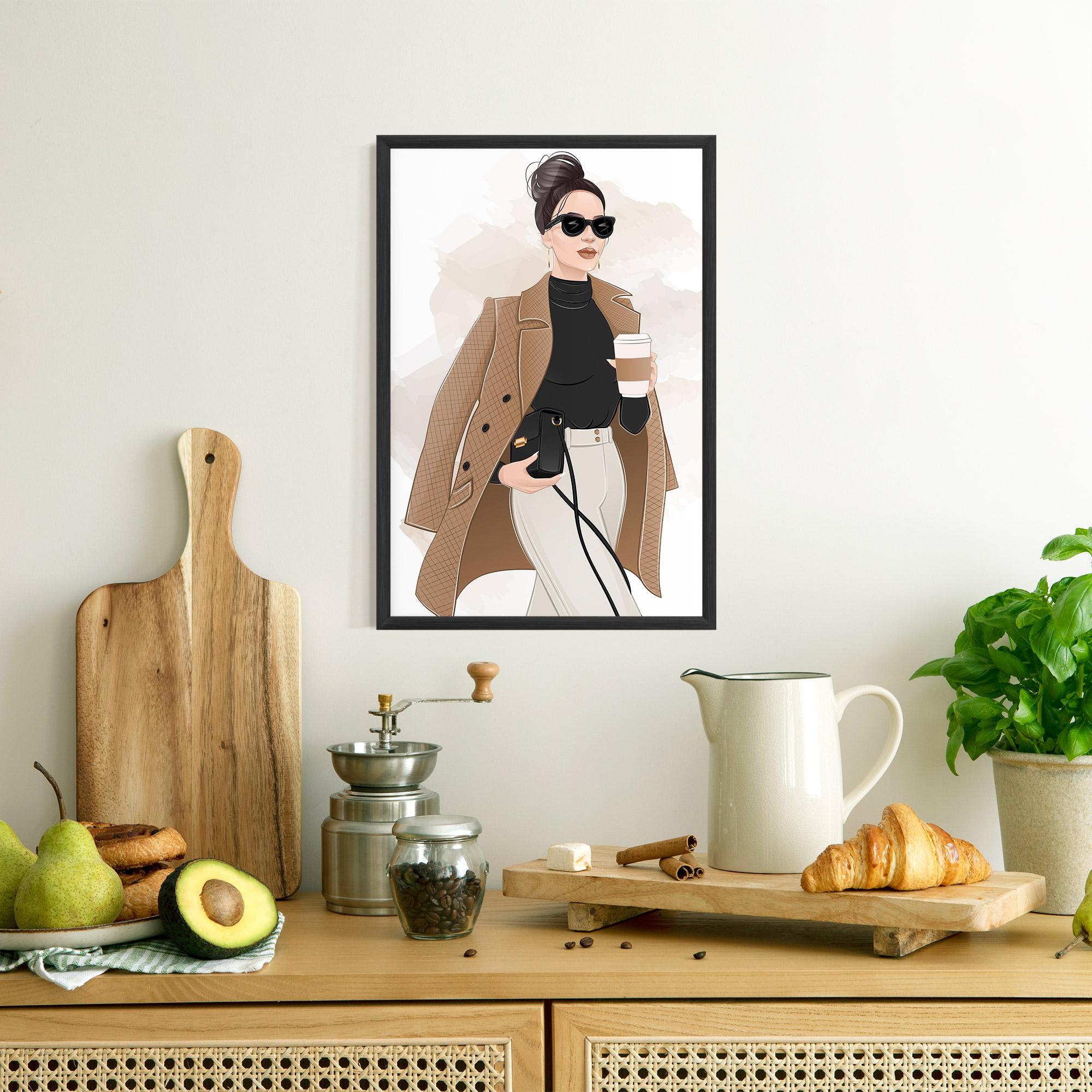 Keretezett Poszter Modern Coffee Outfit mockup 8