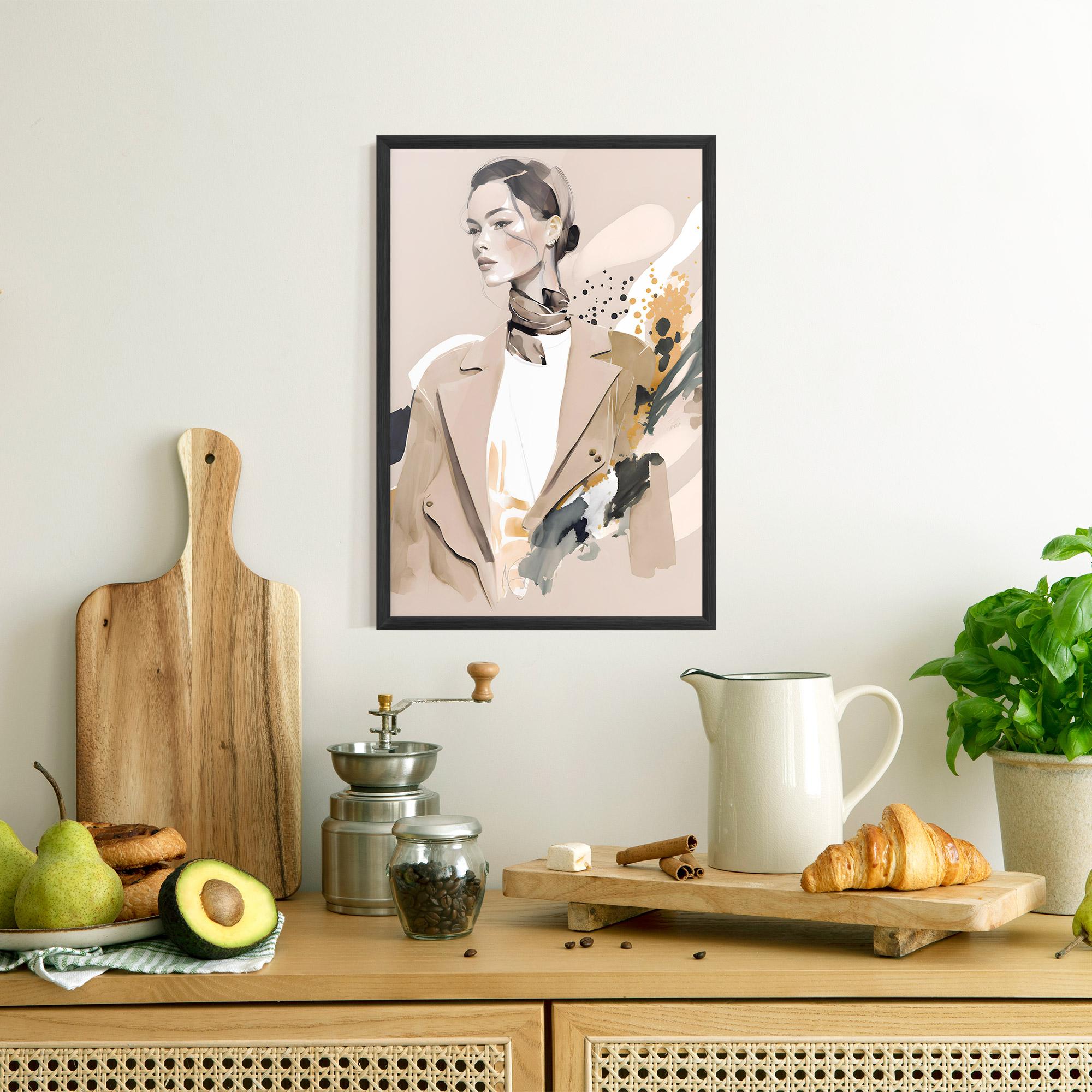 Keretezett Poszter Watercolor Stylish Model mockup 8