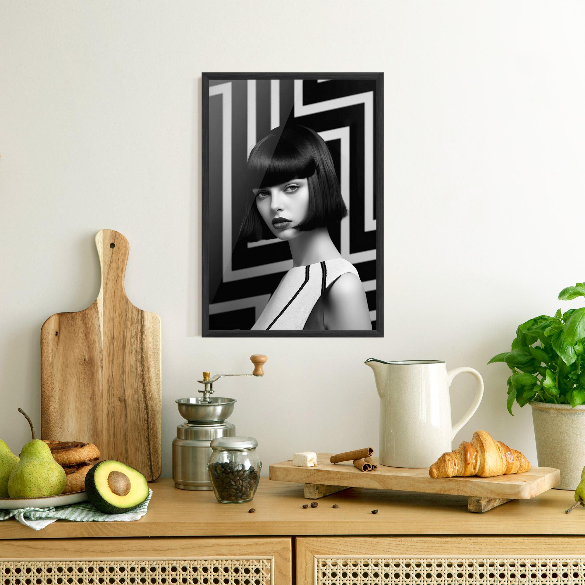 Keretezett Poszter Woman Abstract Art mockup 8