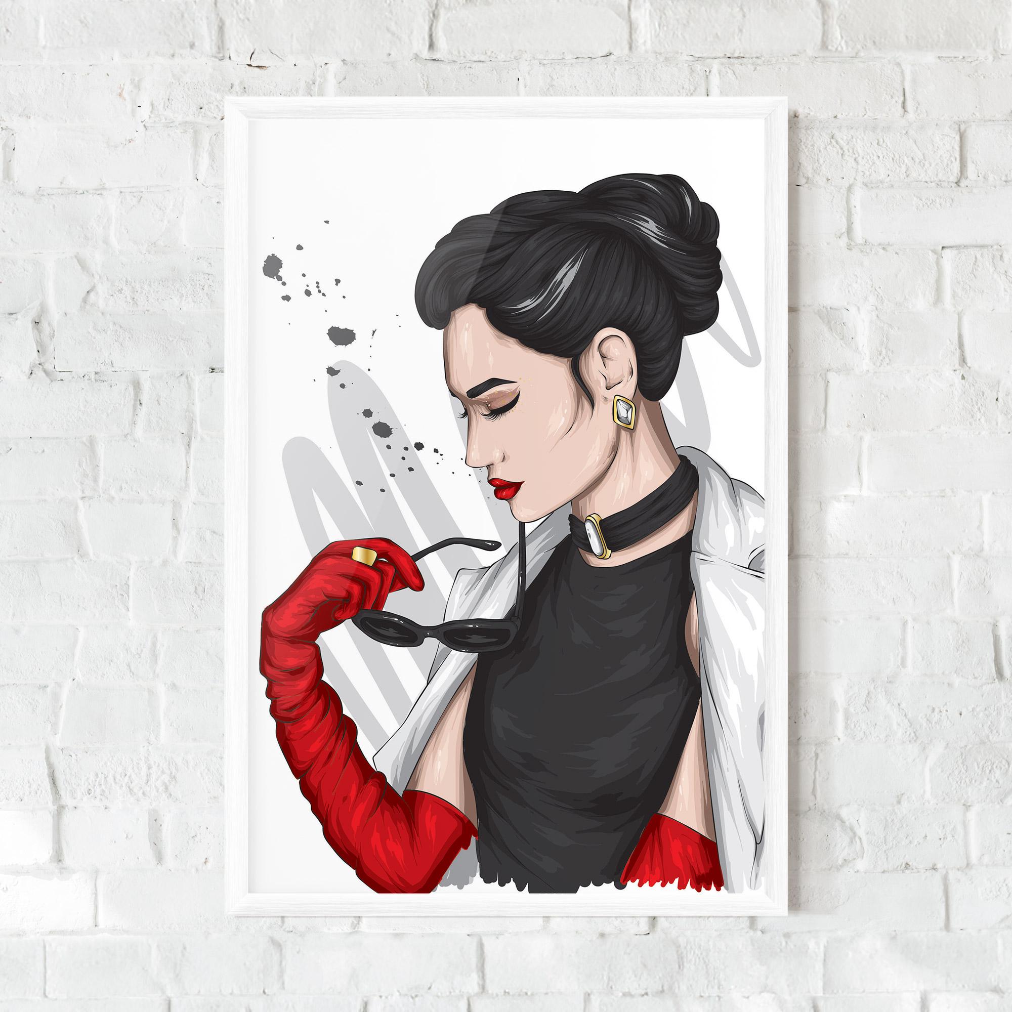 Keretezett Poszter Vintage Red Gloves mockup 0