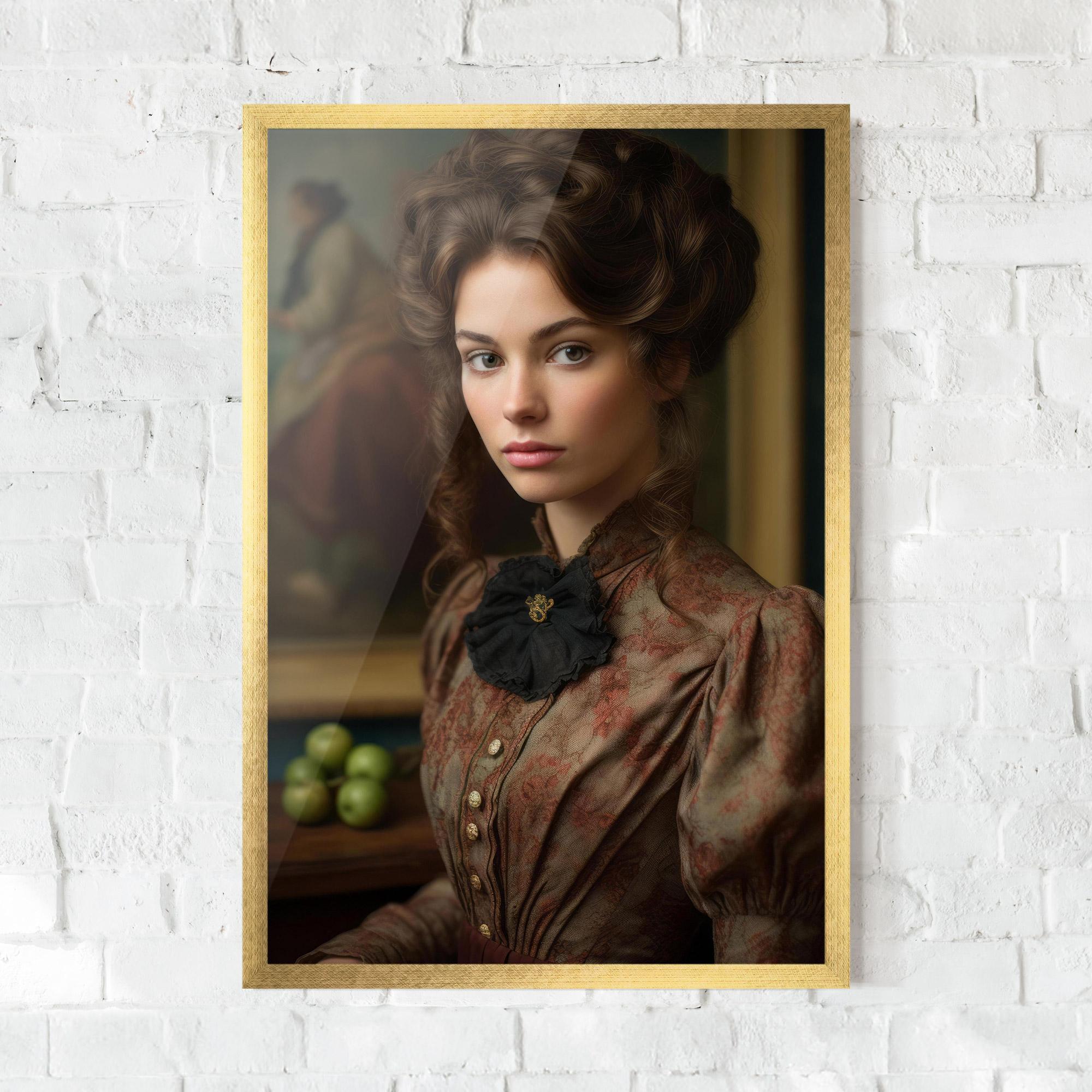 Keretezett Poszter Green Vintage Apple mockup 0