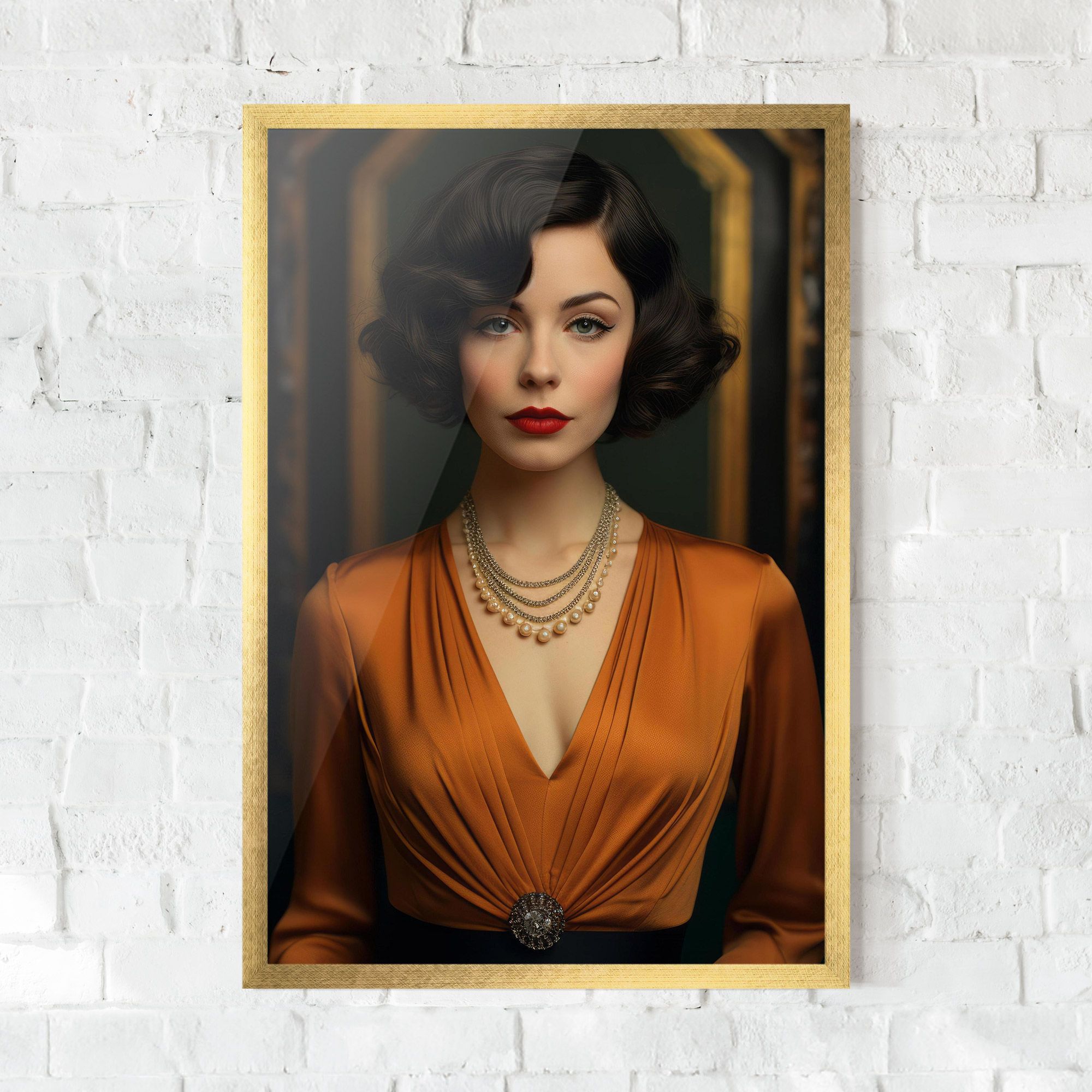 Orange Blouse Pearls mockup 0