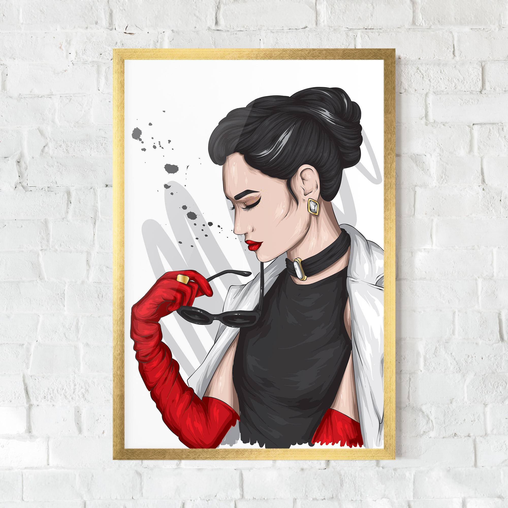 Keretezett Poszter Vintage Red Gloves mockup 0