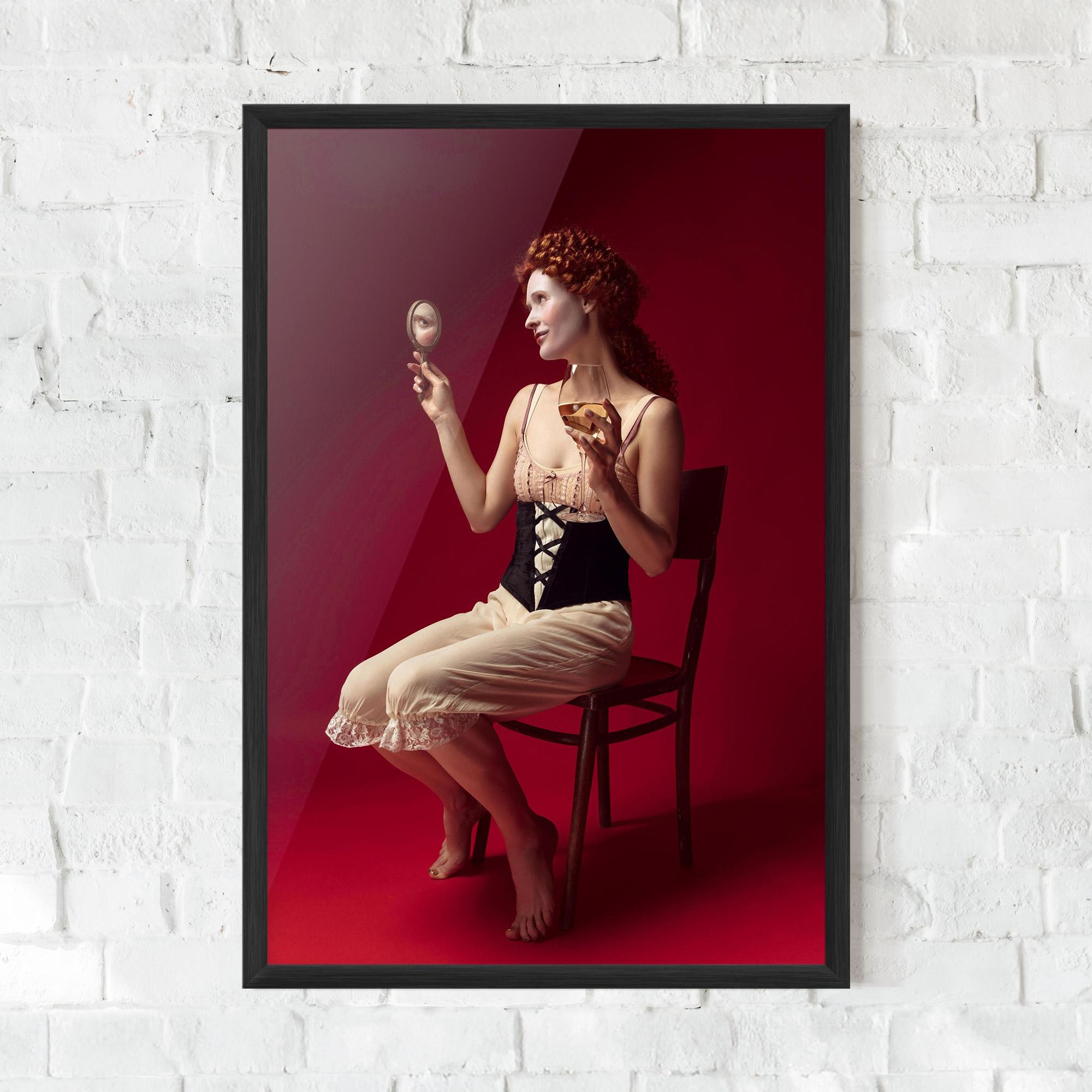 Keretezett Poszter Medieval Redhead Woman mockup 0