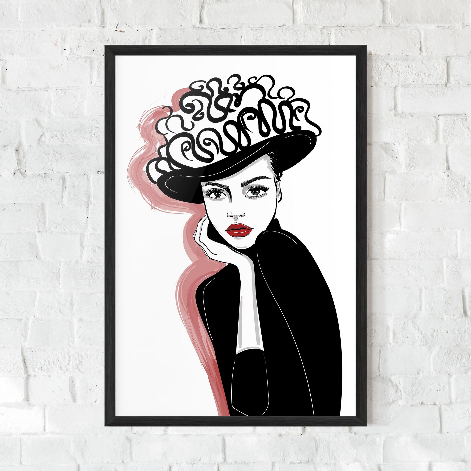 Keretezett Poszter Vintage Drawing mockup 0