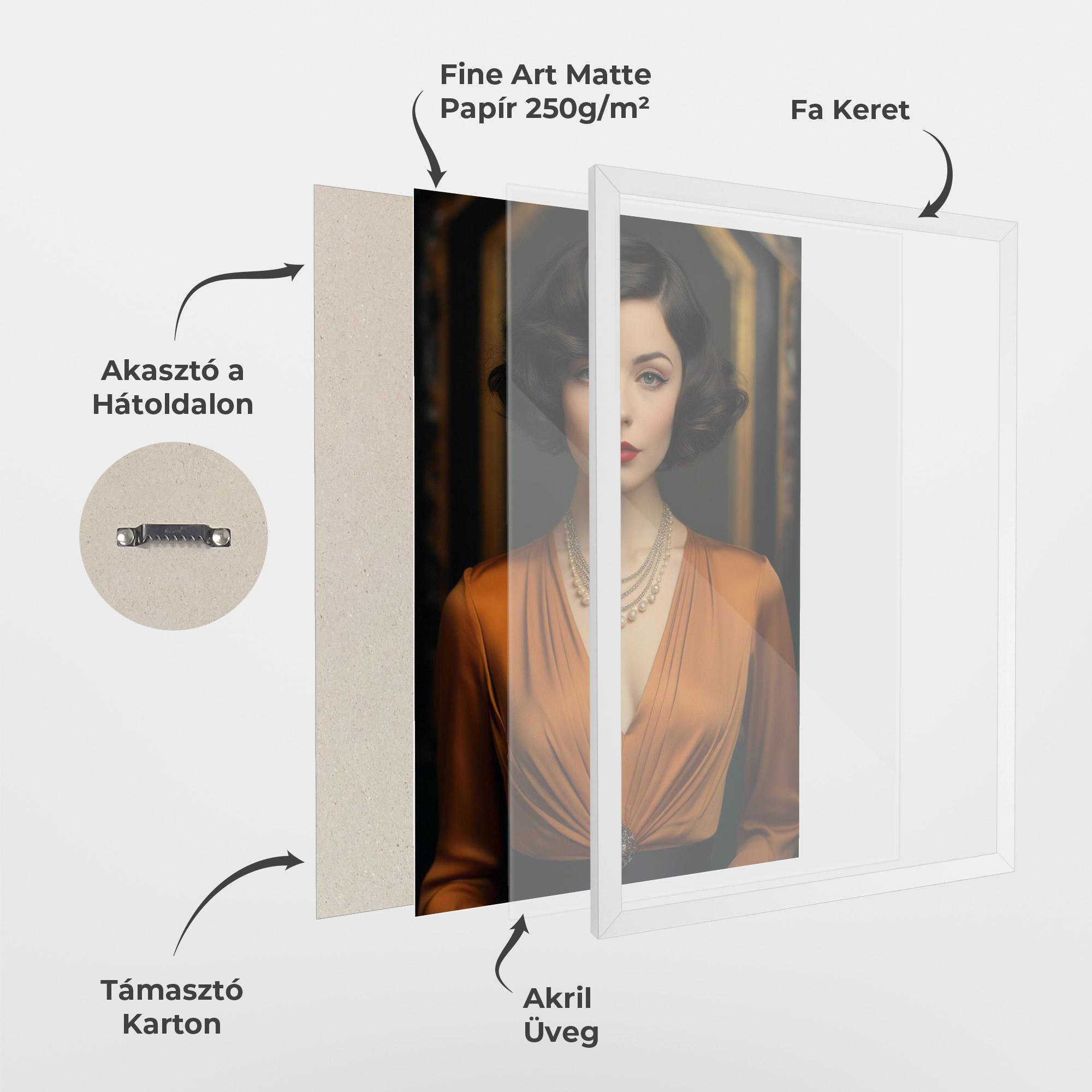 Keretezett Poszter Orange Blouse Pearls mockup 1