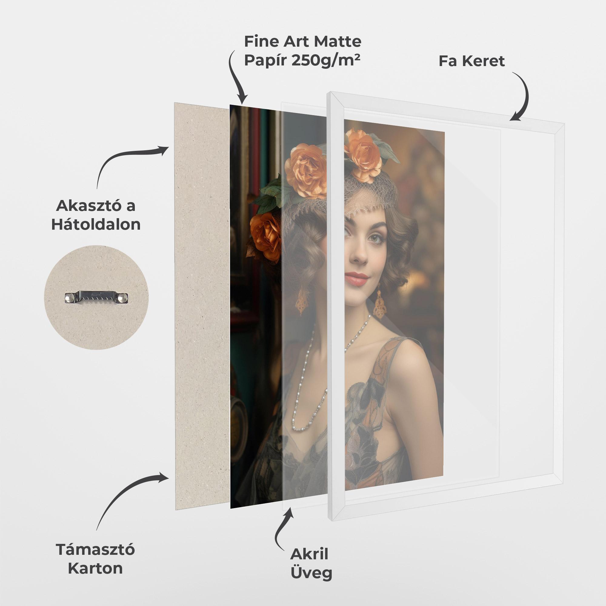 Keretezett Poszter Orange Vintage Roses mockup 1