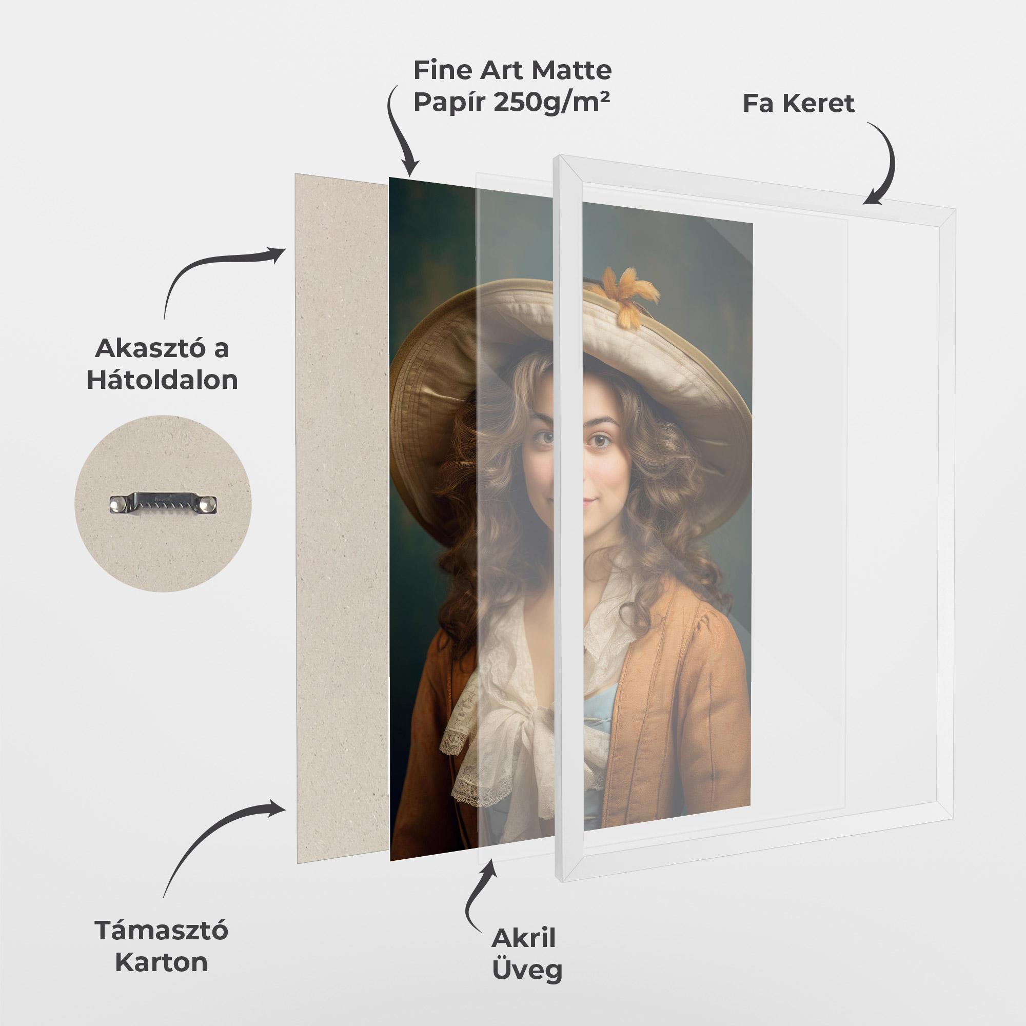 Keretezett Poszter Vintage Orange Outfit mockup 1