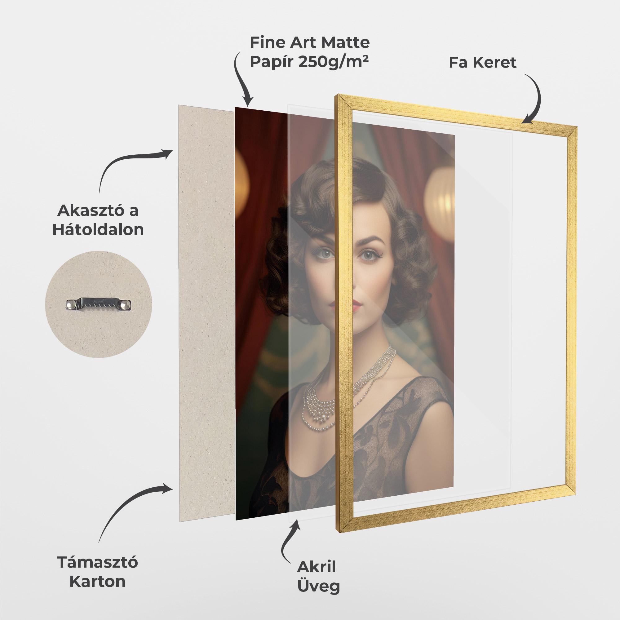 Keretezett Poszter Elegant Vintage Woman mockup 1