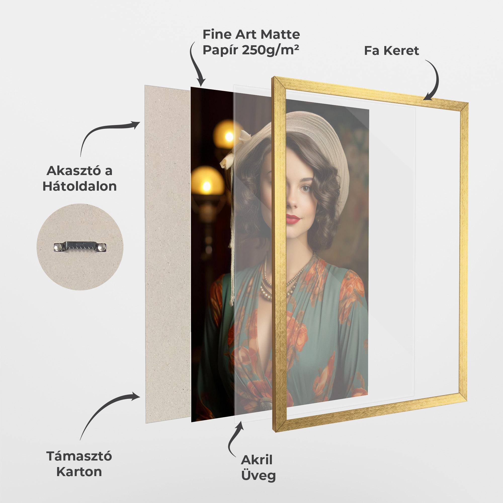 Keretezett Poszter Green Orange Blouse mockup 1