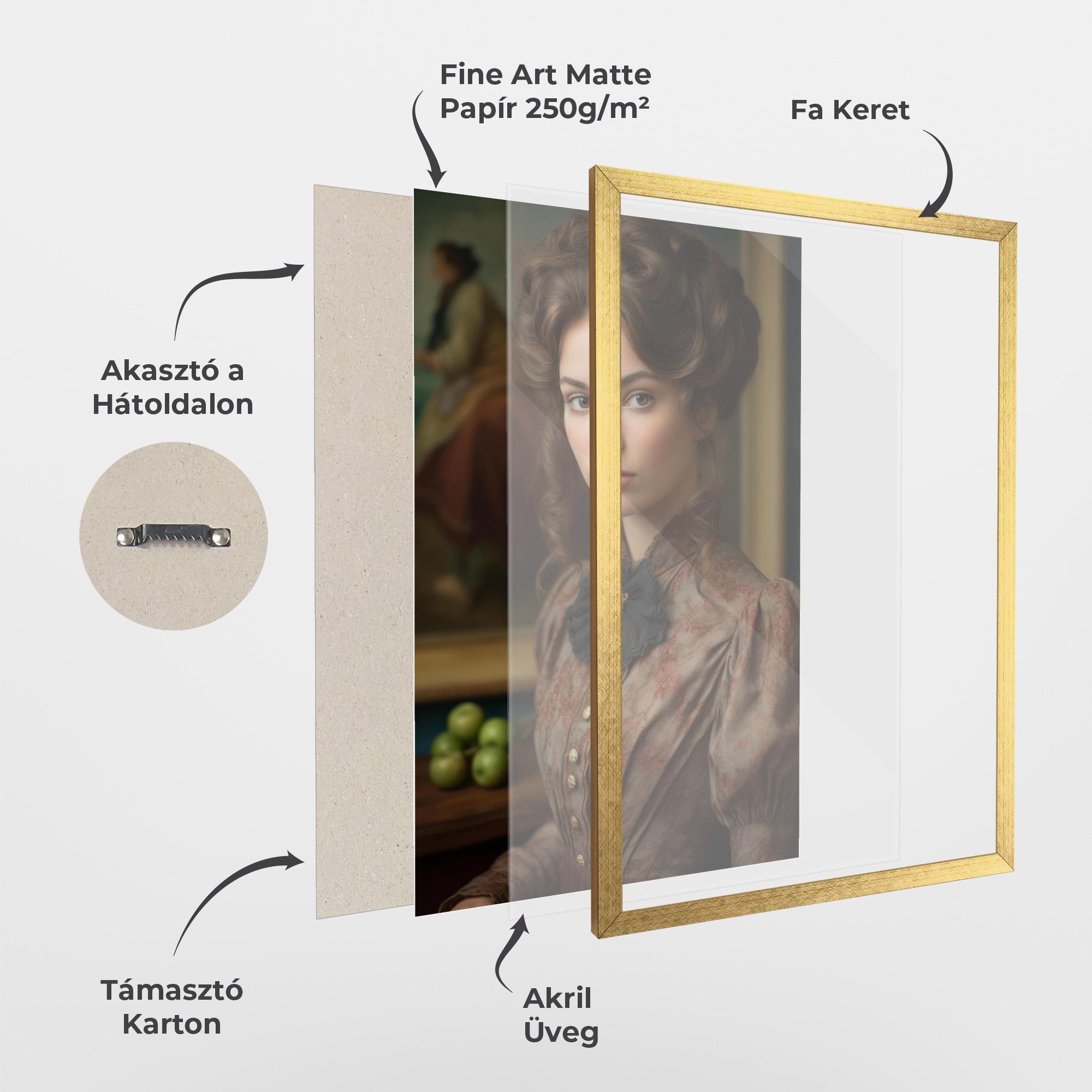 Keretezett Poszter Green Vintage Apple mockup 1