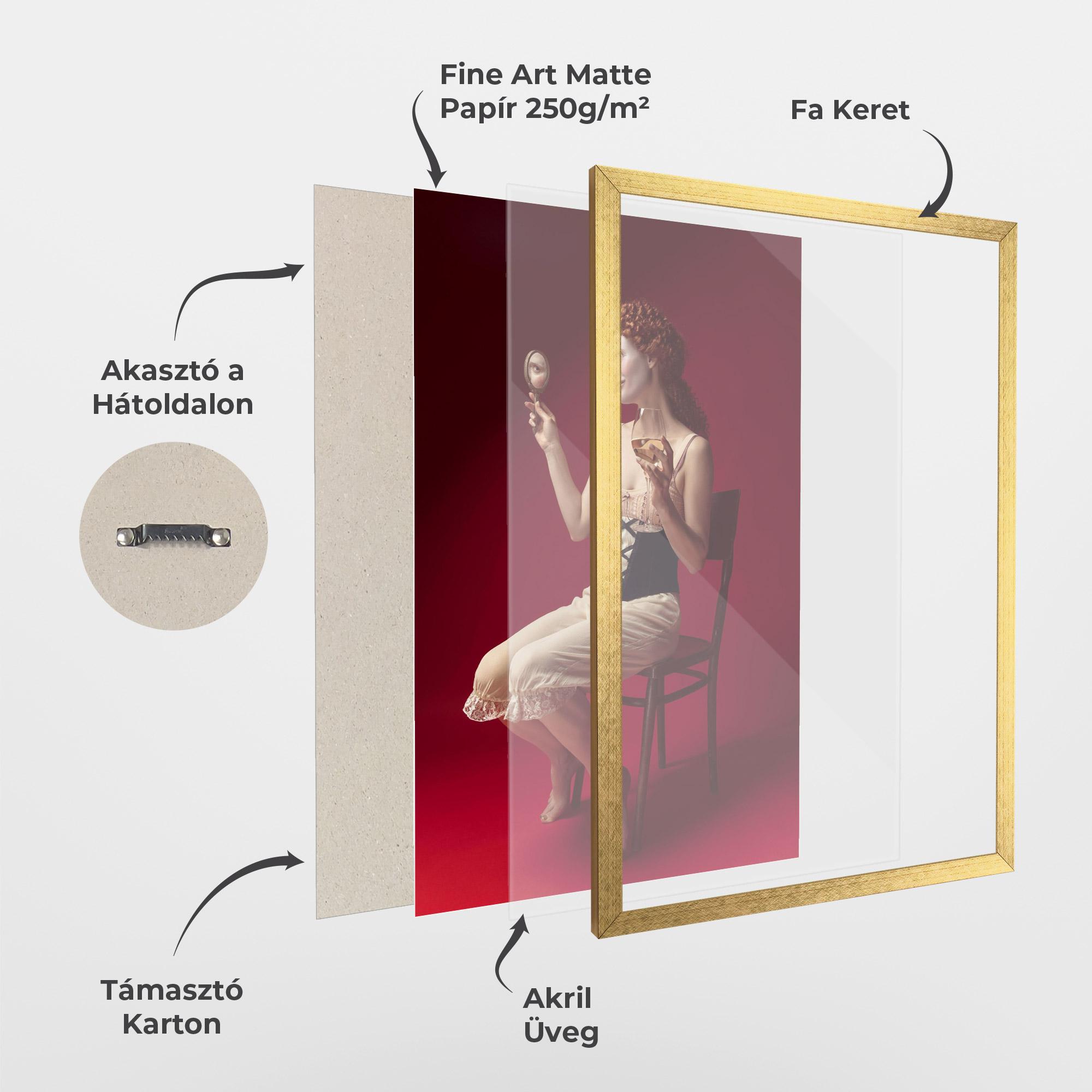 Keretezett Poszter Medieval Redhead Woman mockup 1