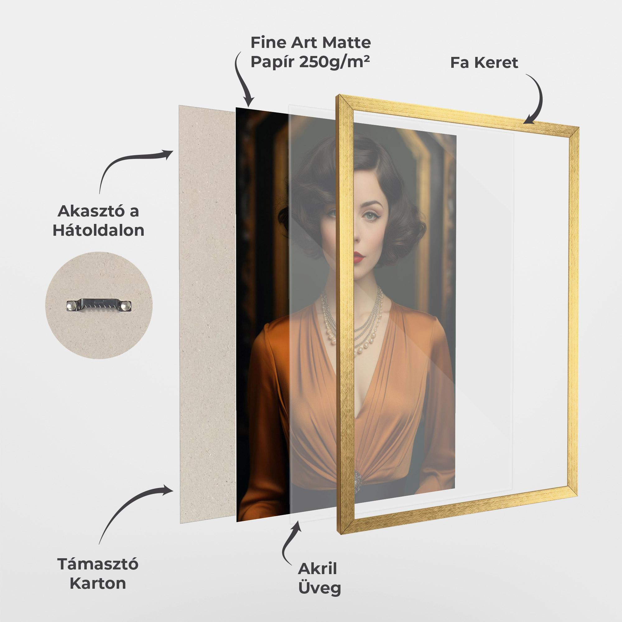 Keretezett Poszter Orange Blouse Pearls mockup 1