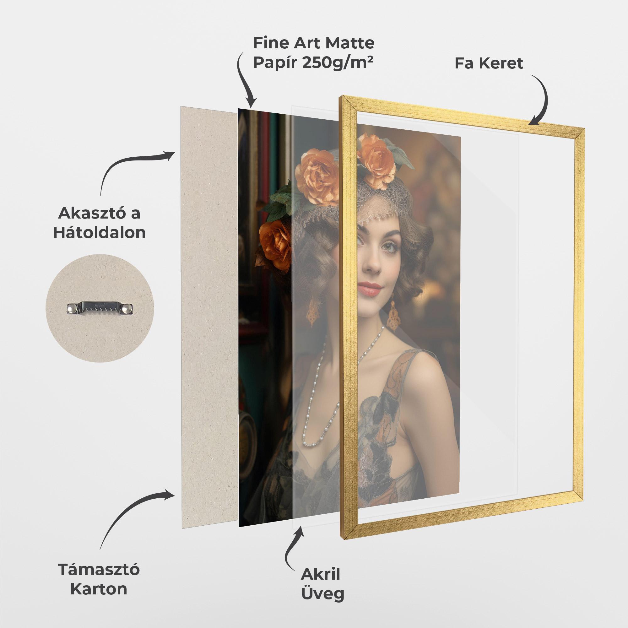 Keretezett Poszter Orange Vintage Roses mockup 1