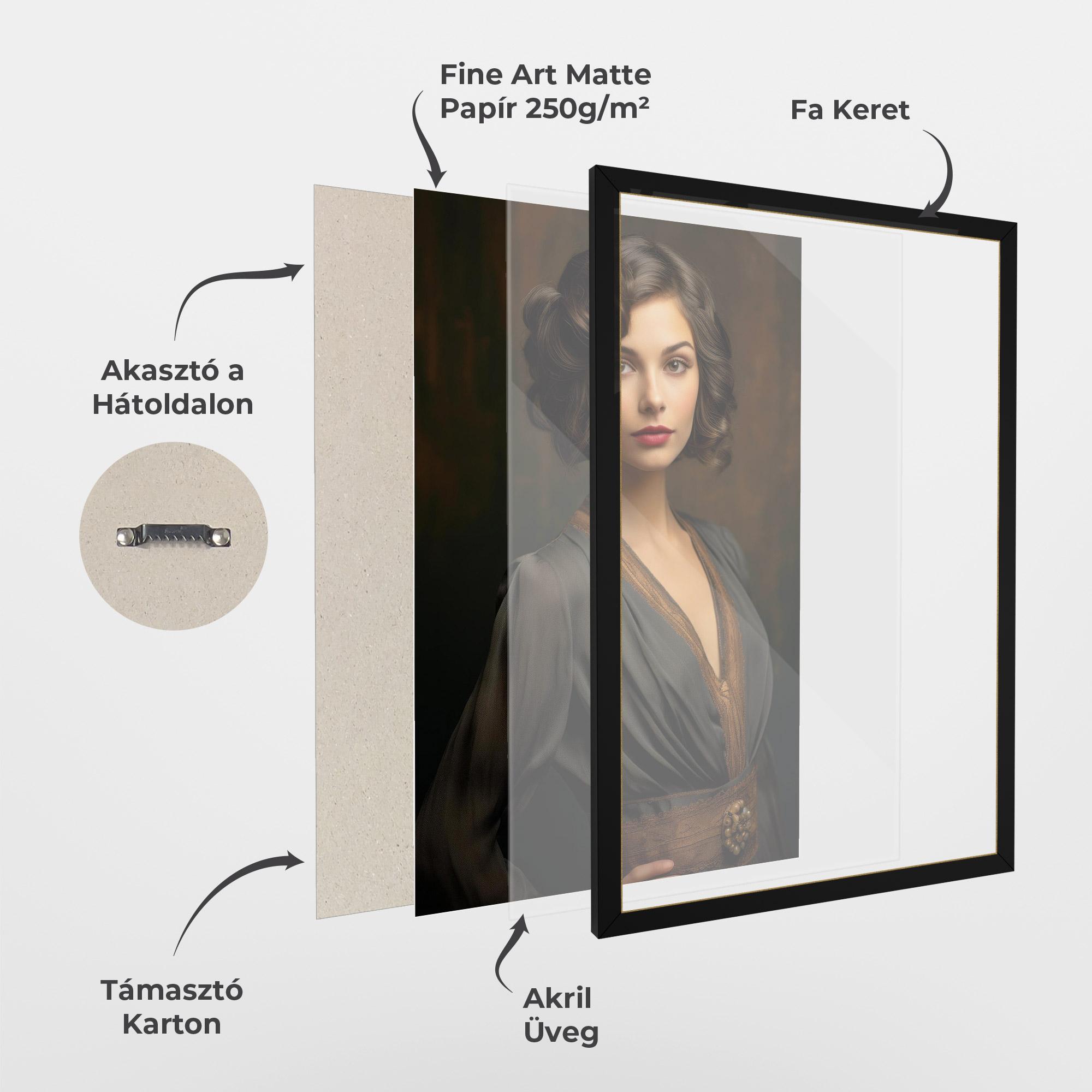 Keretezett Poszter Black Vintage Dress mockup 1