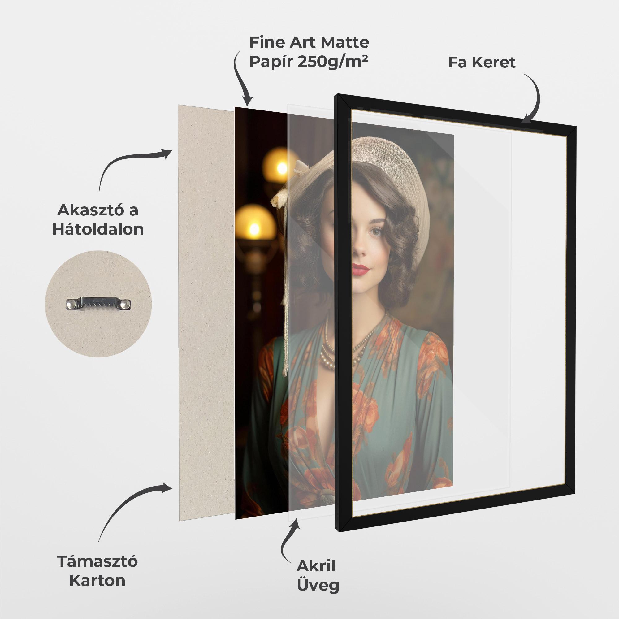 Keretezett Poszter Green Orange Blouse mockup 1